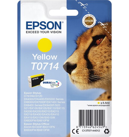 Epson Inktpatroon T0714 Durabrite Ultra Ink Geel epson kopen in de aanbieding