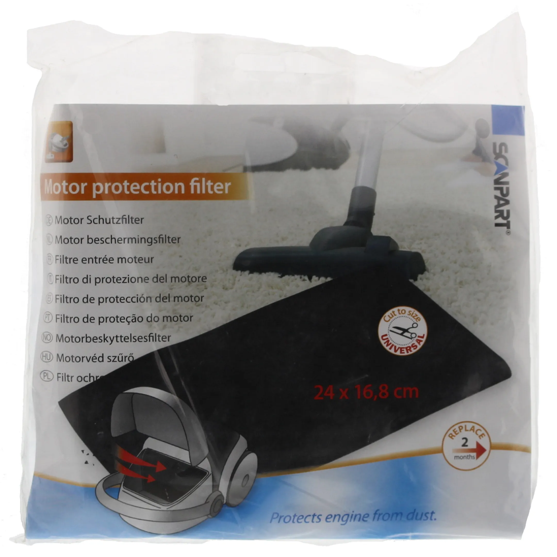 Motorfilter universeel 168x240mm