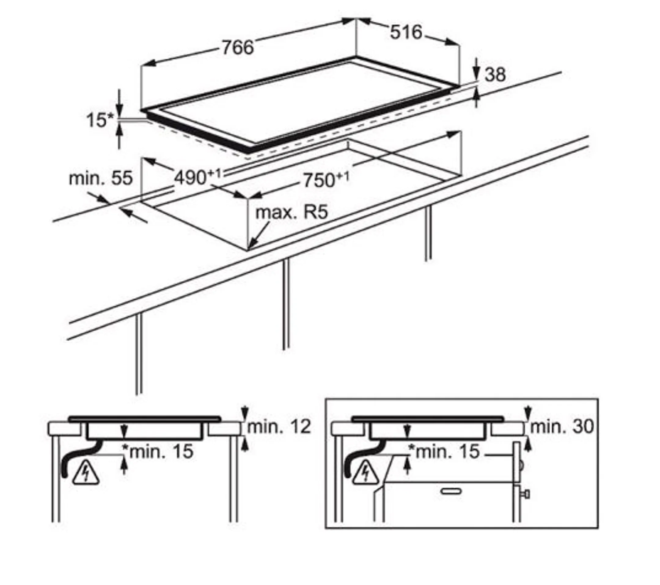 AEG Vitrokeramisch kookplaat HK854870XB Hob2Hood image