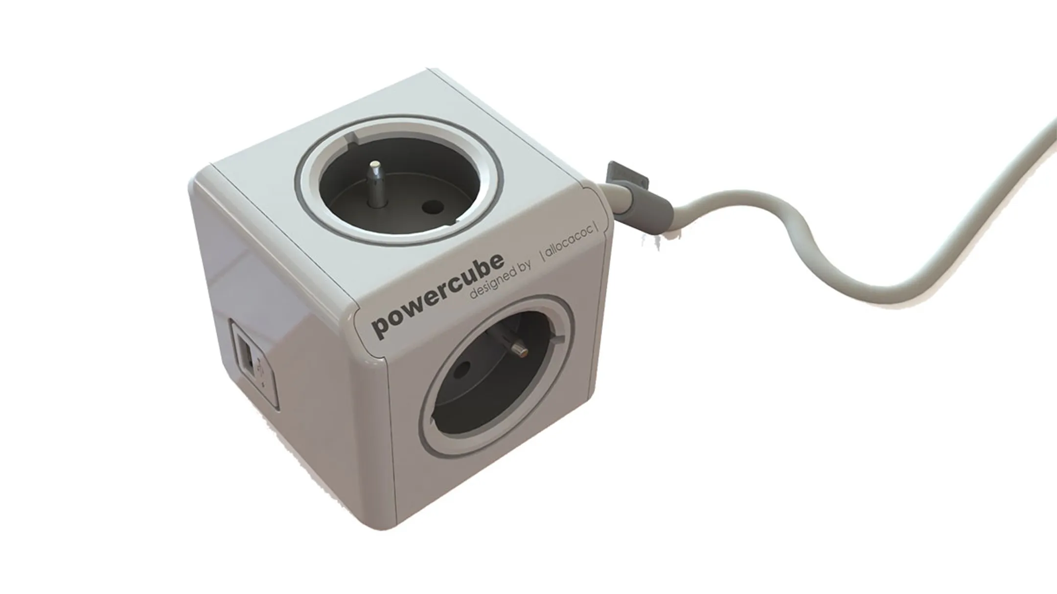 Stekkerdoos - 1,5m - 3 stekkers/ 2 USB - Grijs