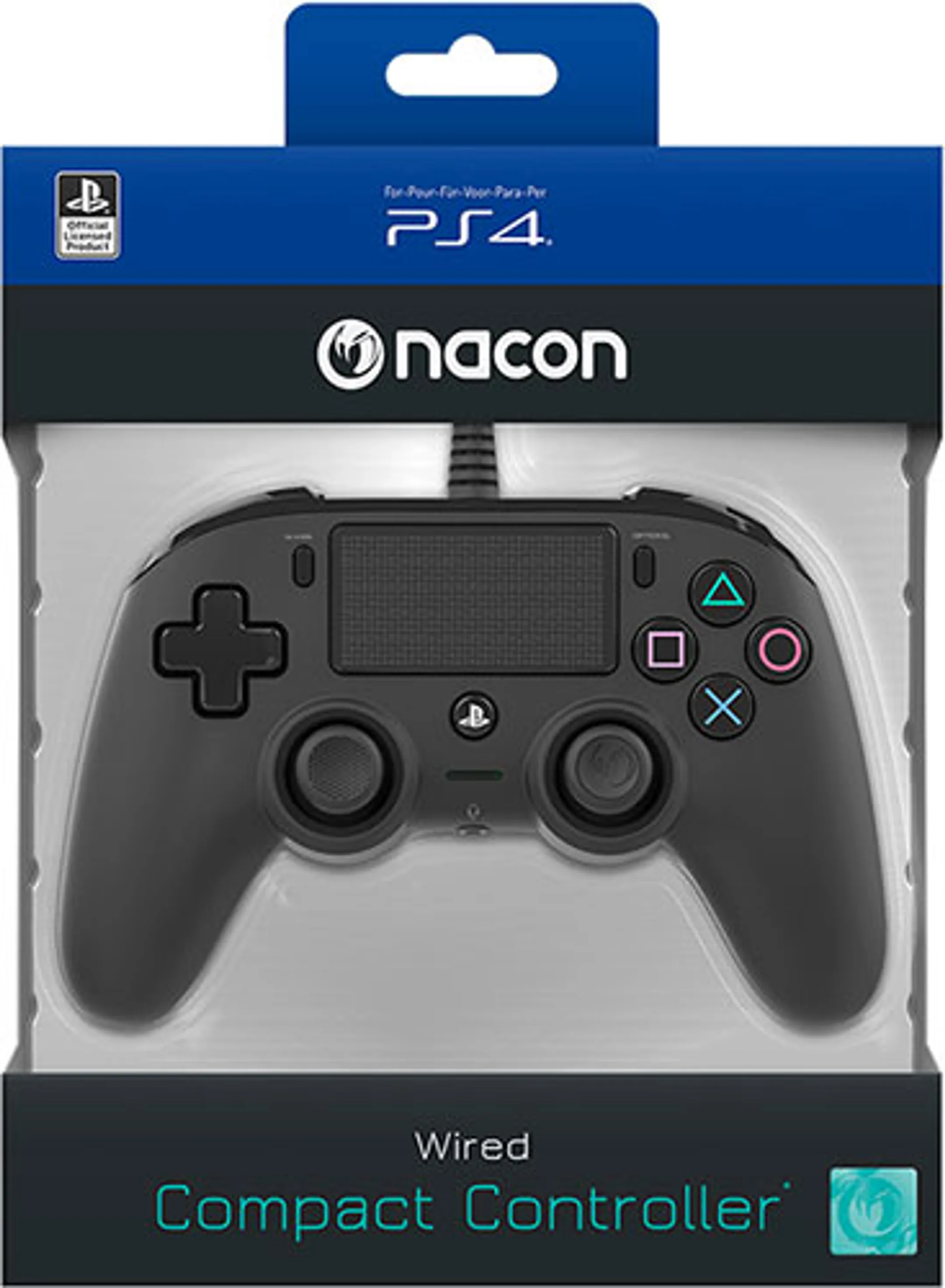 Nacon PS4 Wired Compact Controller - Zwart image