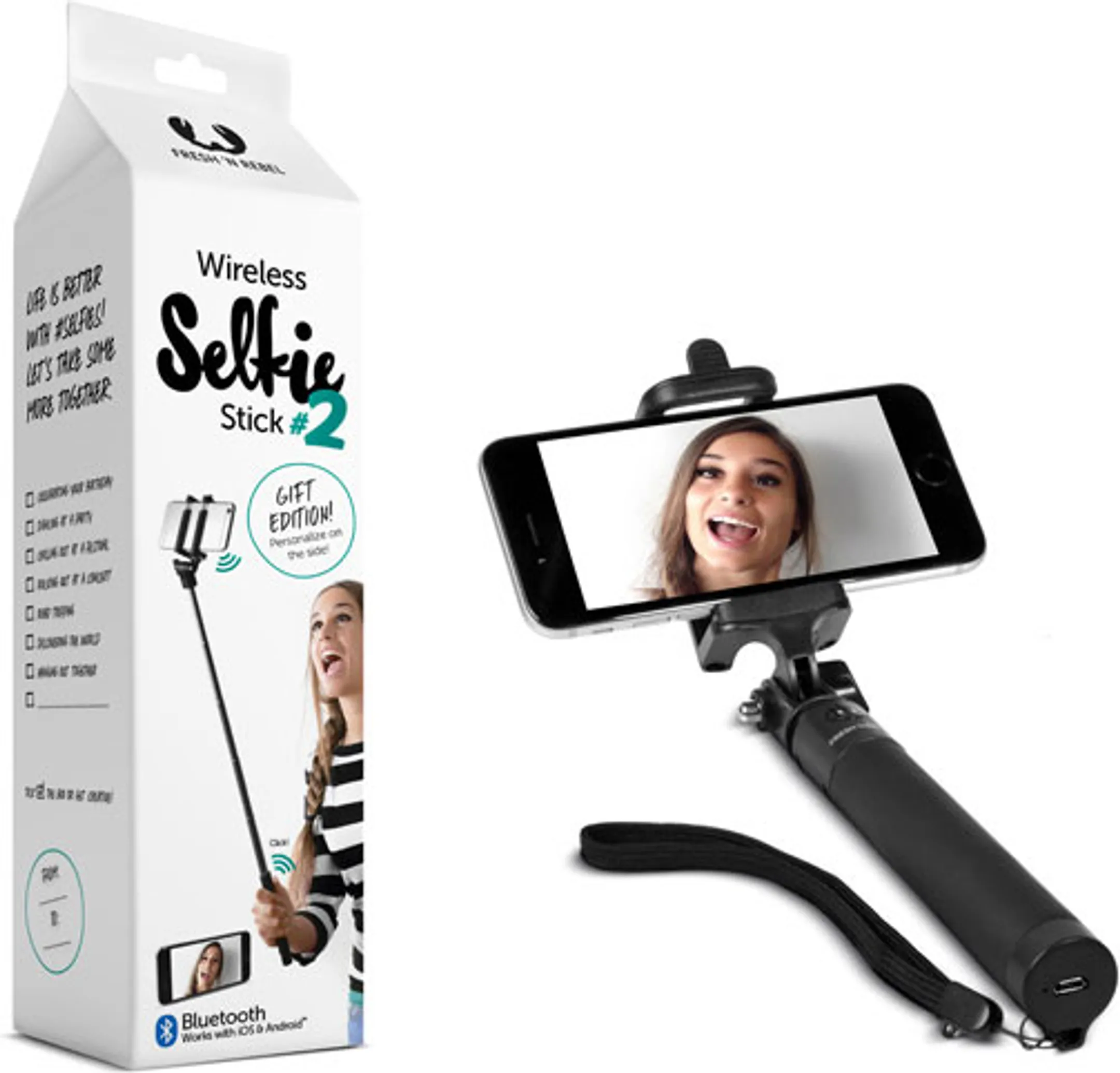 Draadloze Selfie Stick #2 - Zwart