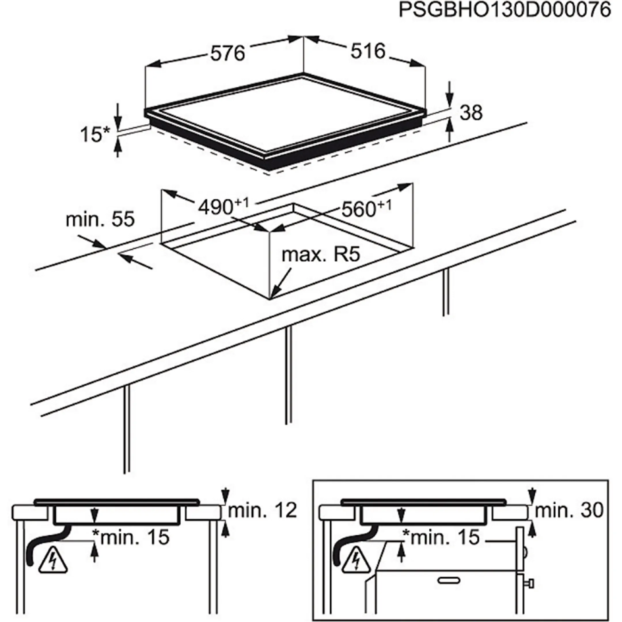 AEG Vitrokeramisch kookplaat HK614000XB image