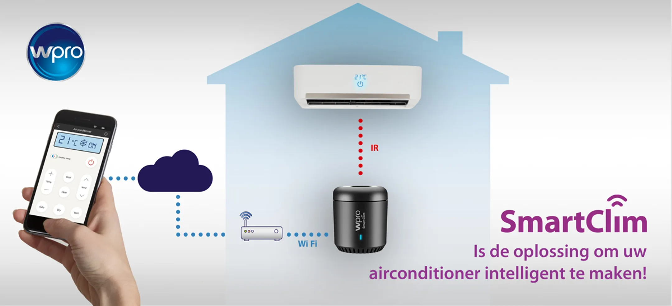 Wpro SmartClim - Universele Wi-Fi afstandsbediening SMART2 image