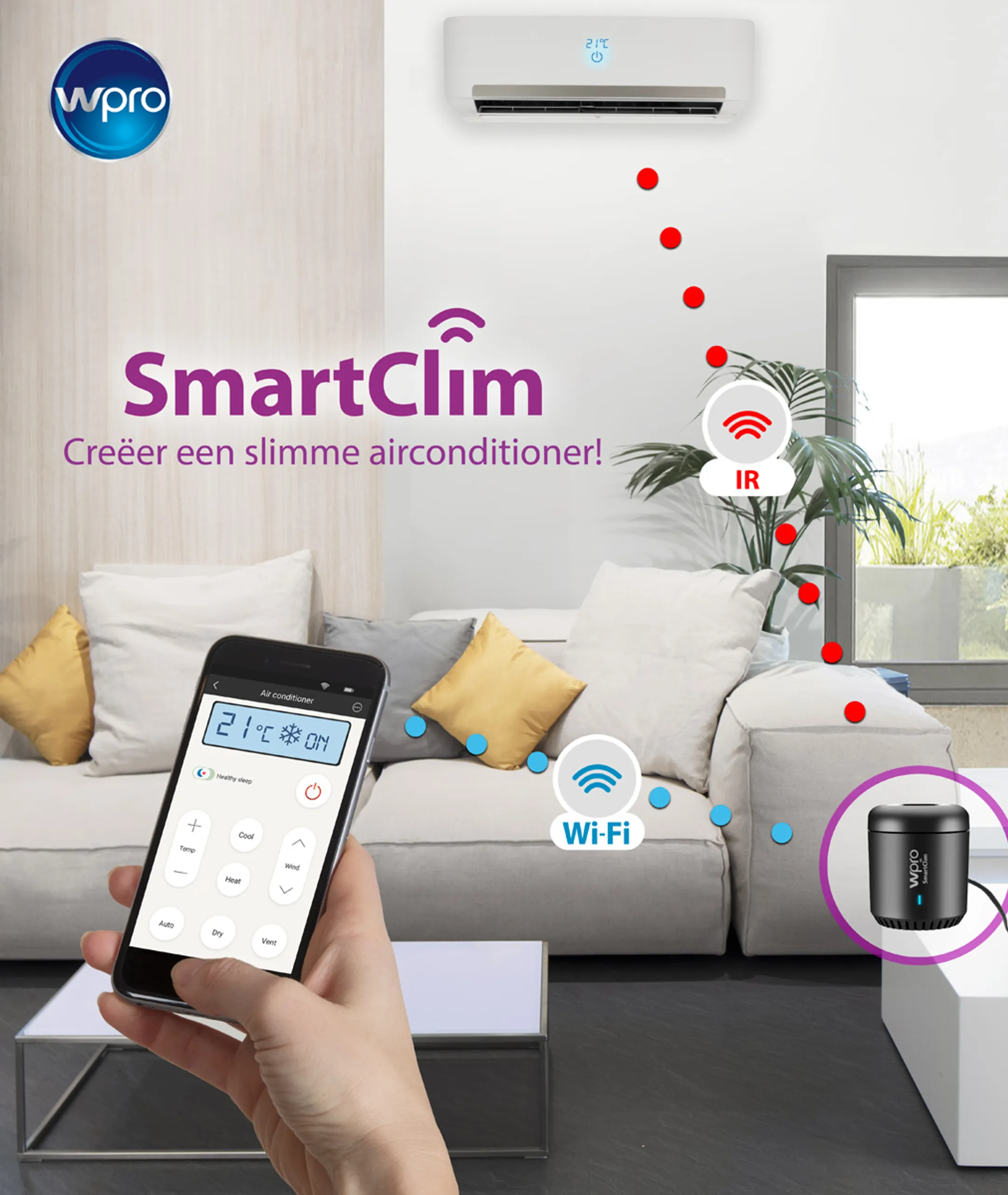 Wpro SmartClim - Universele Wi-Fi afstandsbediening SMART2 image