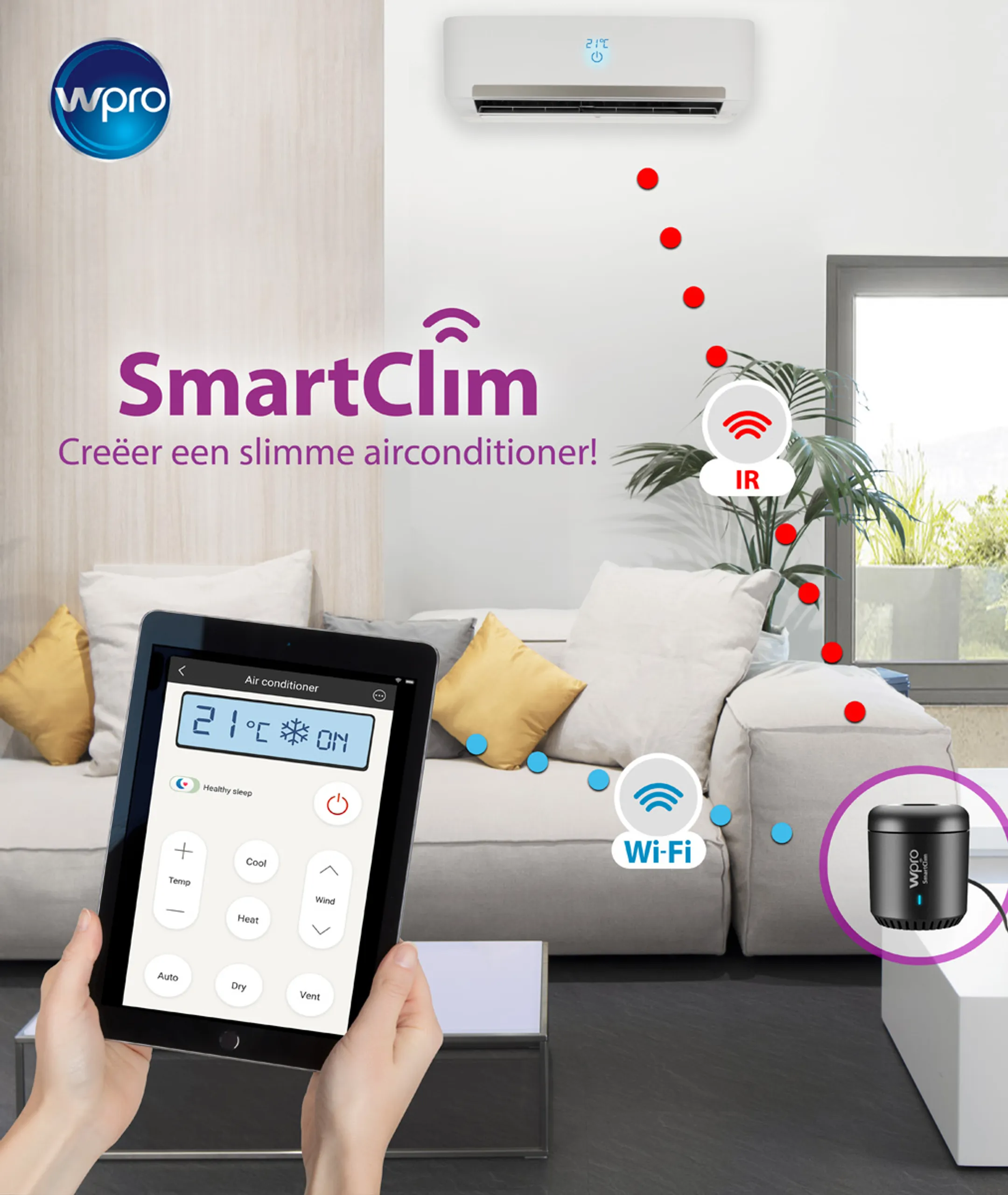 Wpro SmartClim - Universele Wi-Fi afstandsbediening SMART2 image