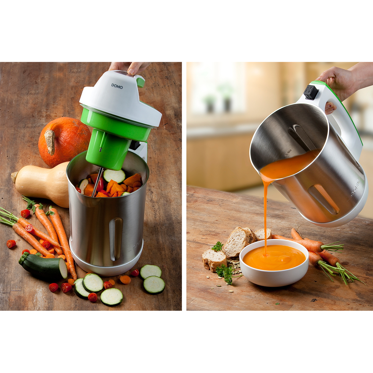 Blender Chauffant Domo DO705BL 2 Litres - 1000W, 6 Programmes Digital - Pour Soupes, Compotes, Veloutés