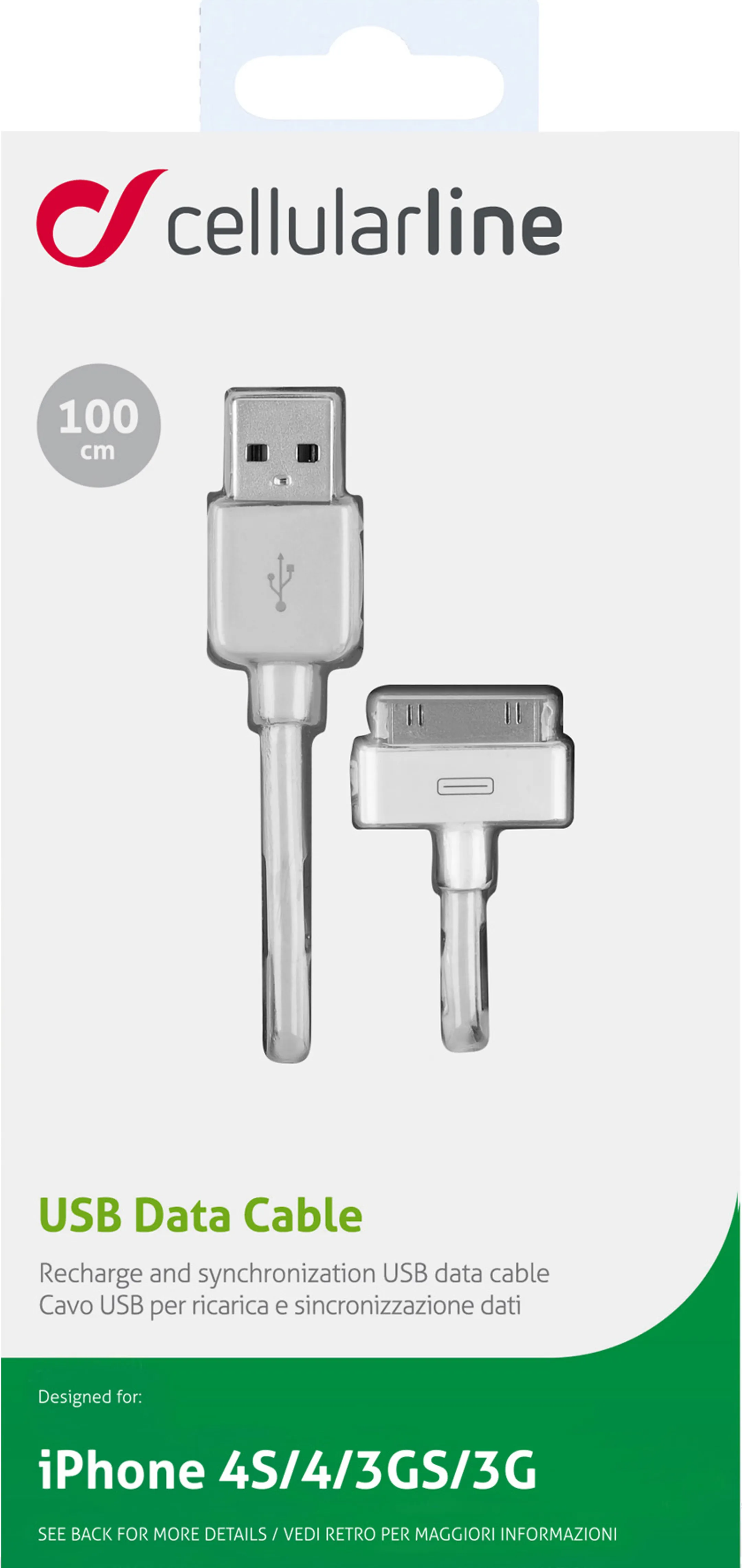 Cellular Line 30-pins naar USB A-kabel - 1 m image