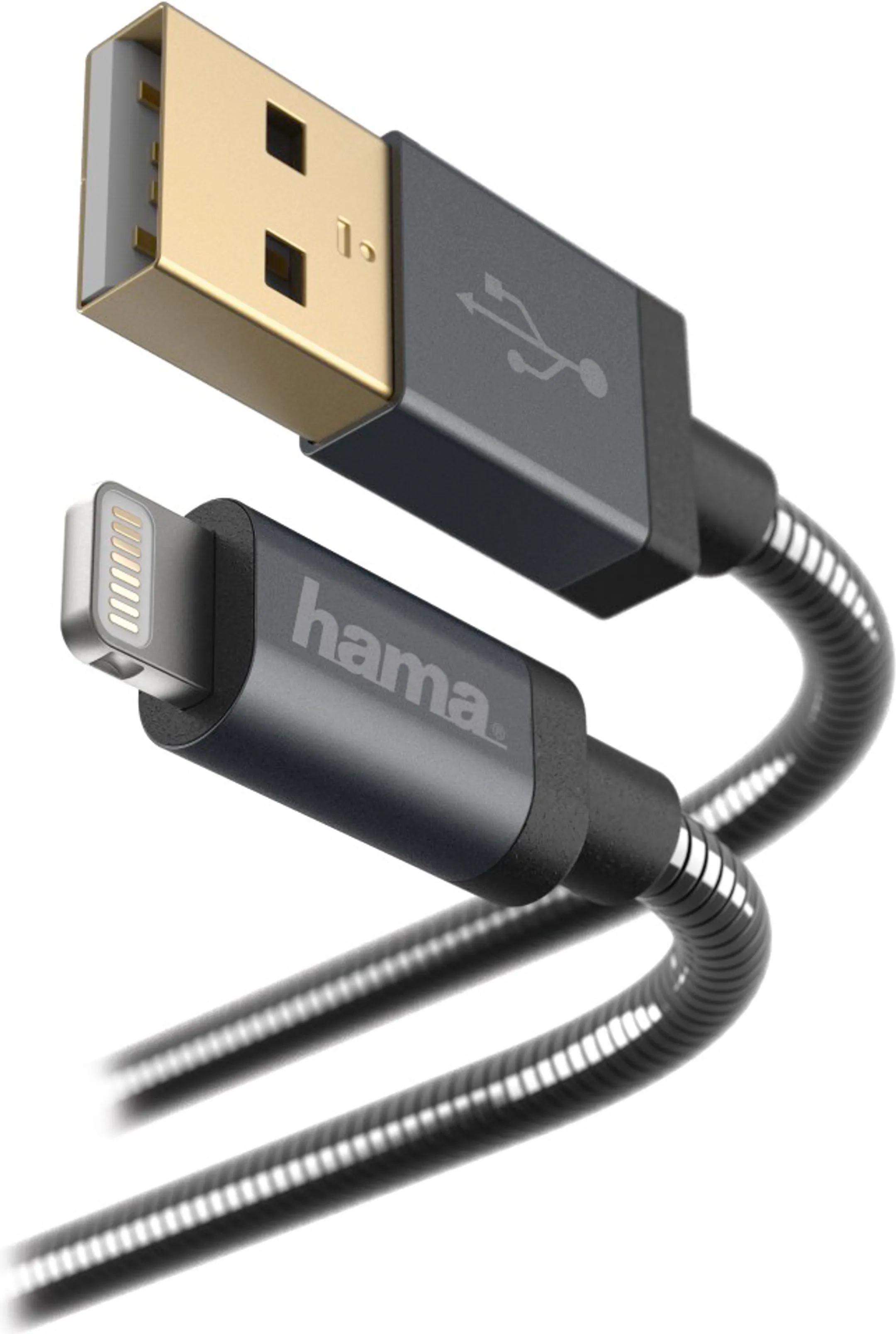 Prime Line Metall Lightning naar USB A-kabel - 1,5 m