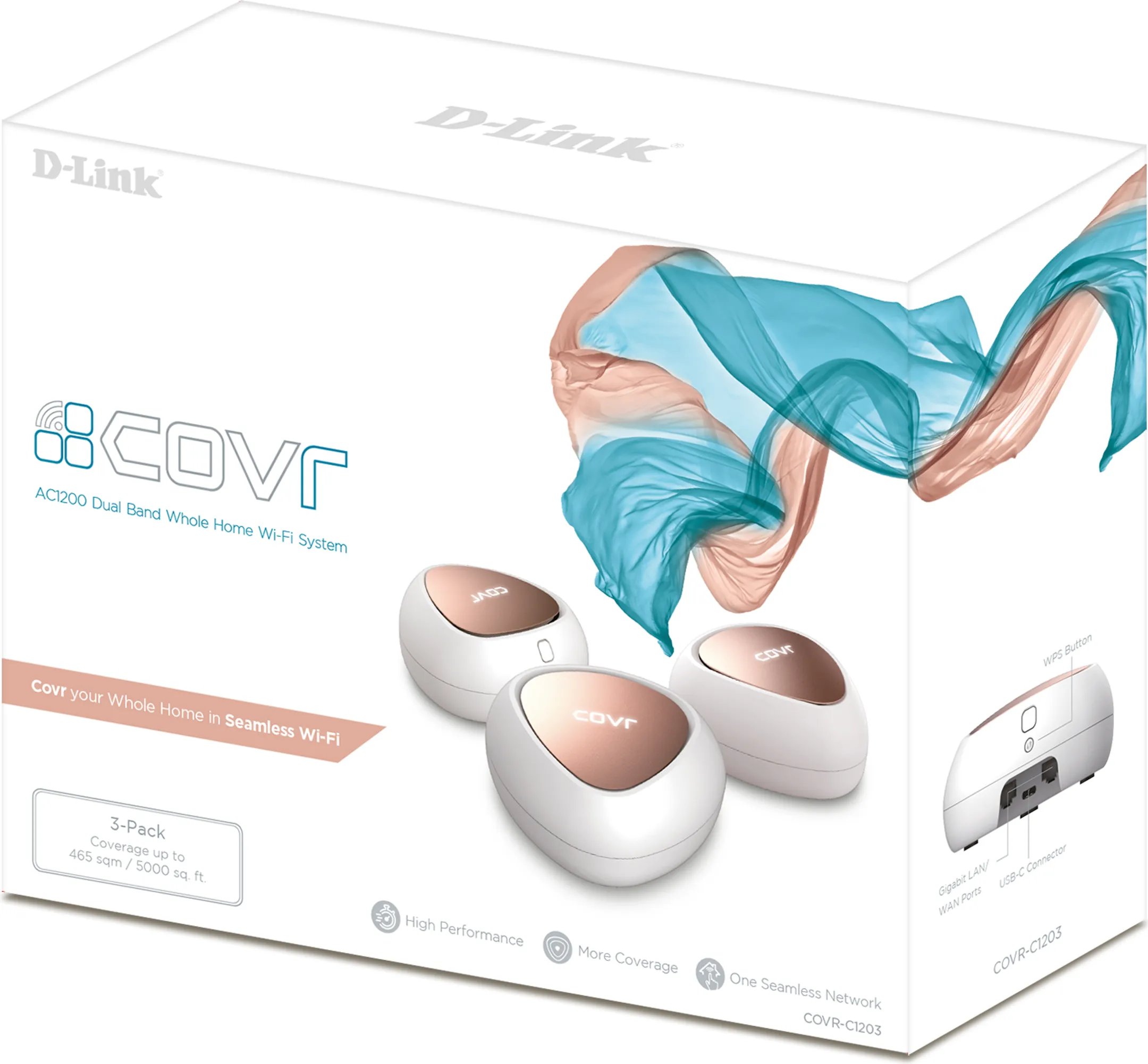 D-Link AC1200 Dual Band Whole Home Mesh Wi‑Fi System - COVR-C1203 image