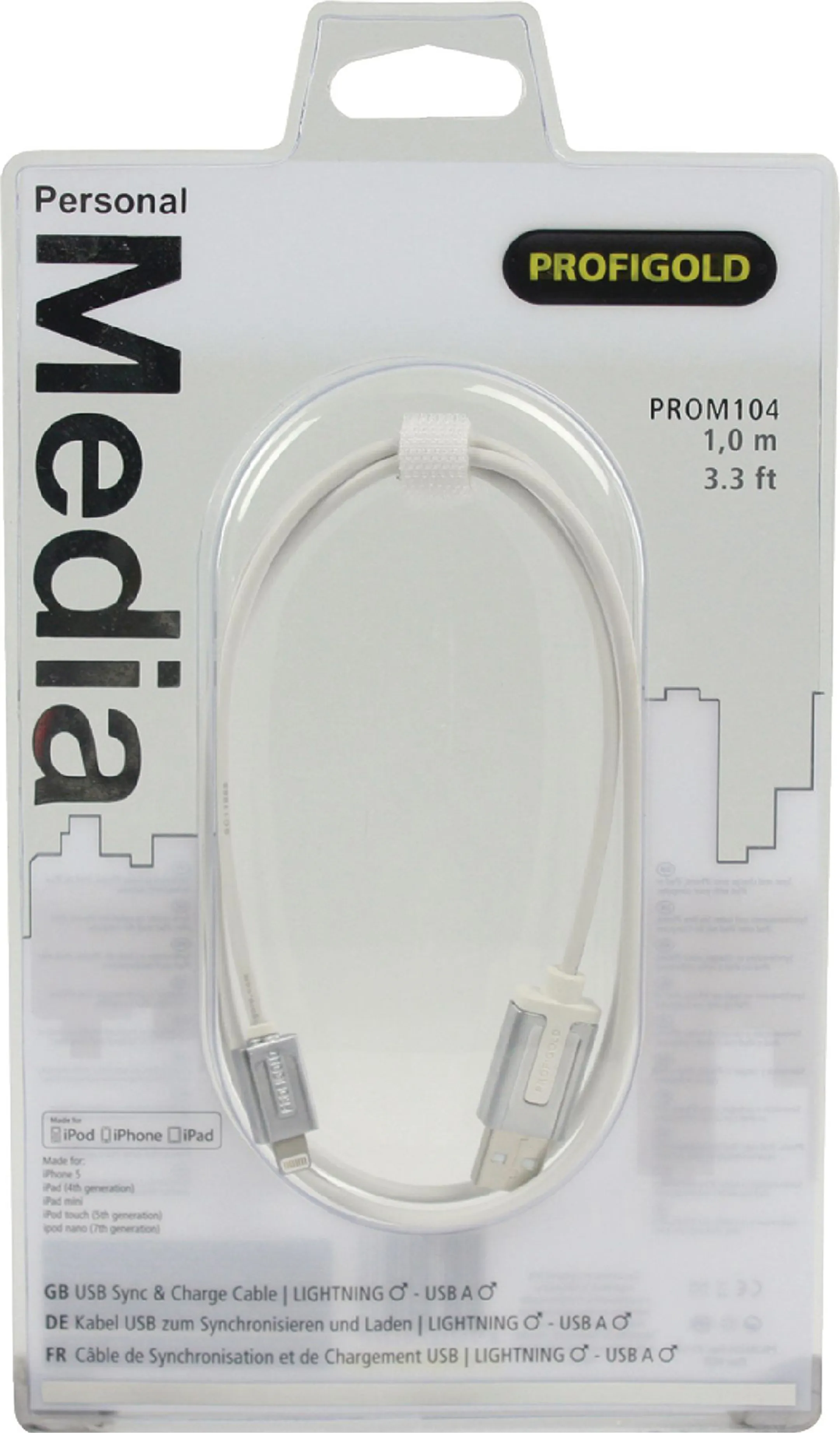 Profigold Lightning naar USB A-kabel - 1 m - PROM104 image