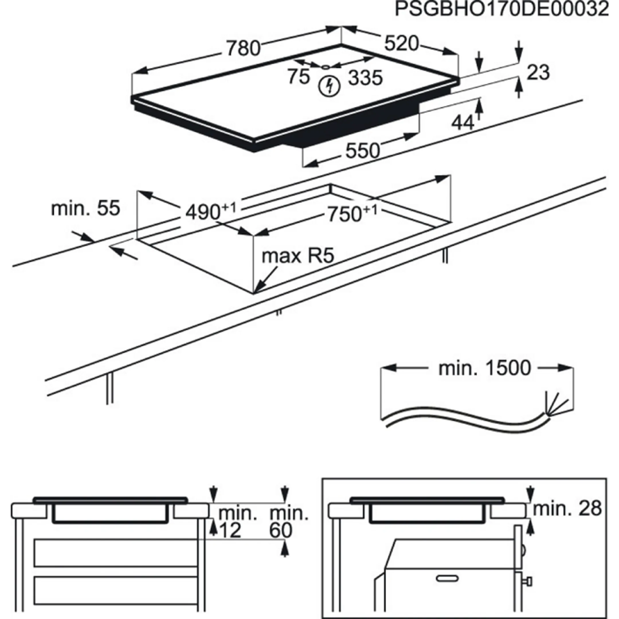 Taque induction IKE84475FB FlexiBridge