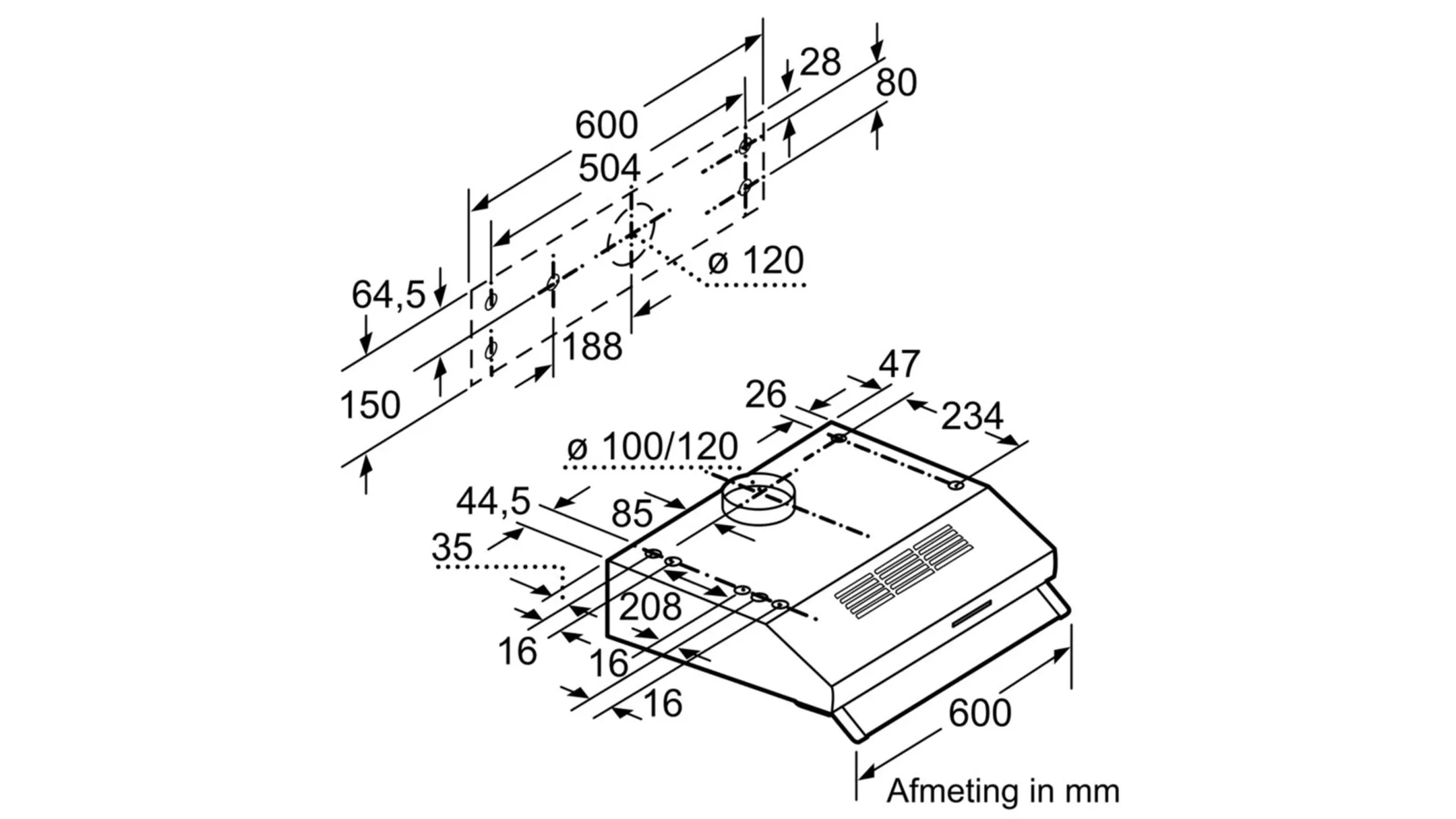 Bosch Onderbouwdampkap DUL63CC20 image
