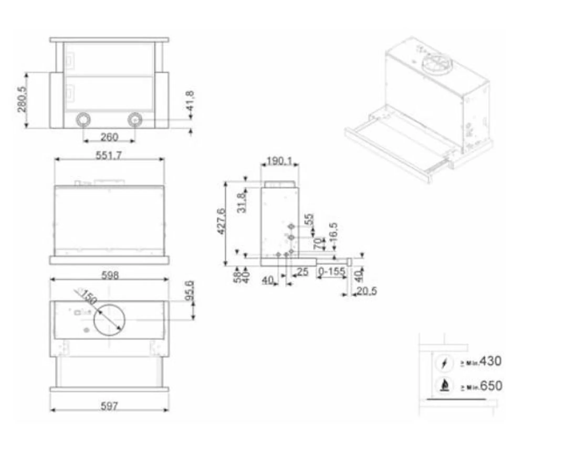 Smeg Hotte télescopique KSET666XE image