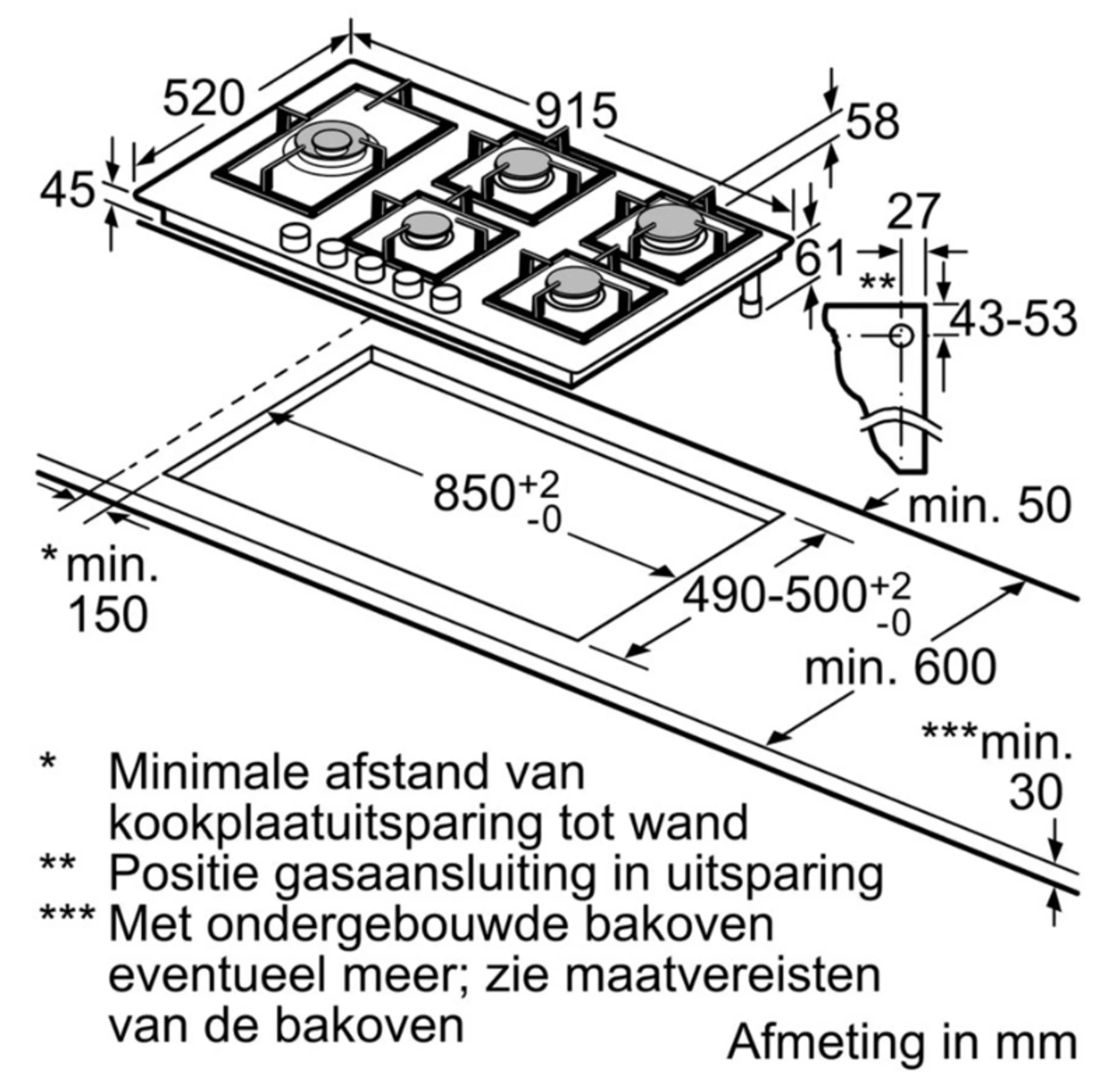 Bosch Gaskookplaat PPS9A6B90 FlameSelect image