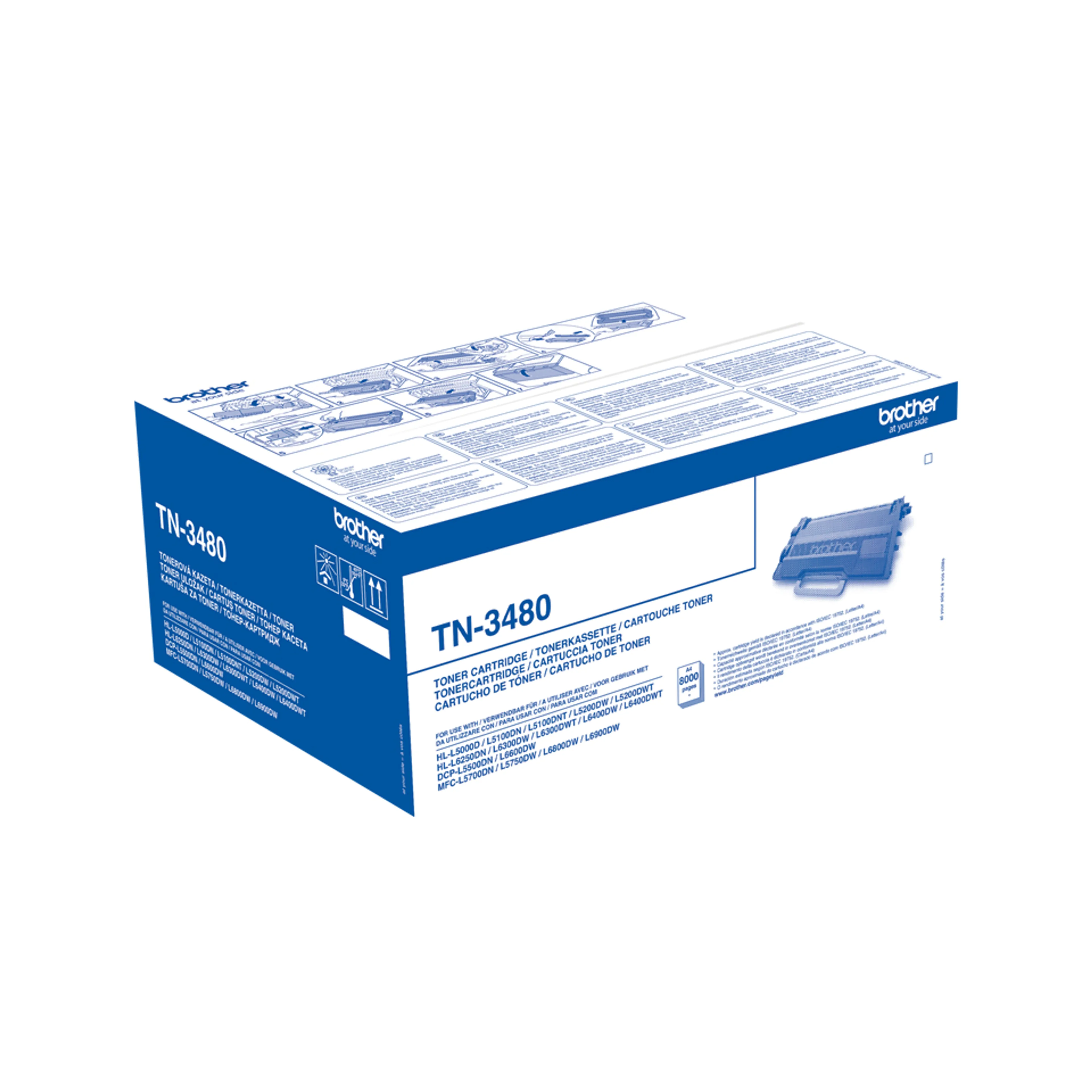Brother Toner TN-3480 - Zwart image