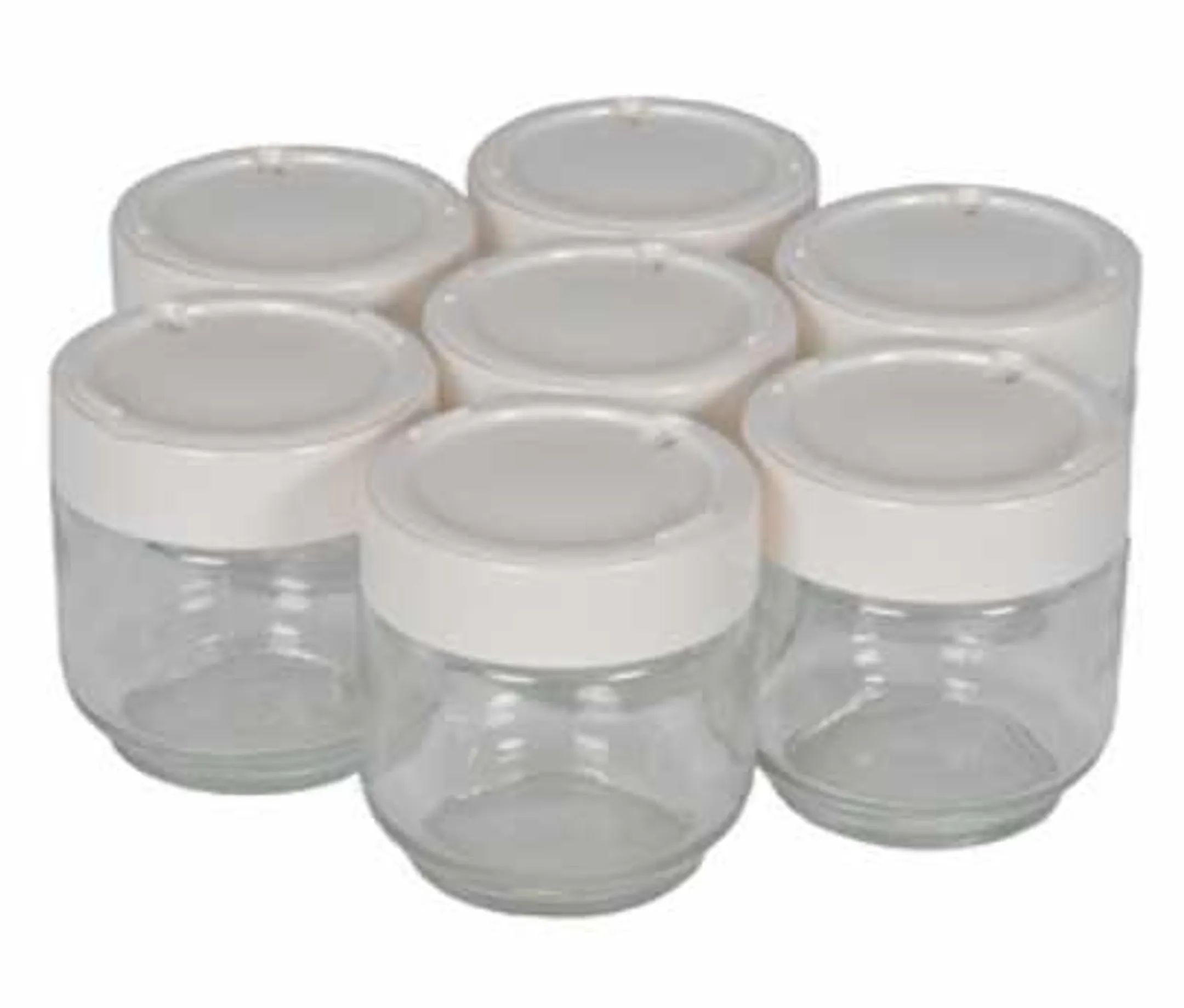 Complete glazen potjes x7 A14A03