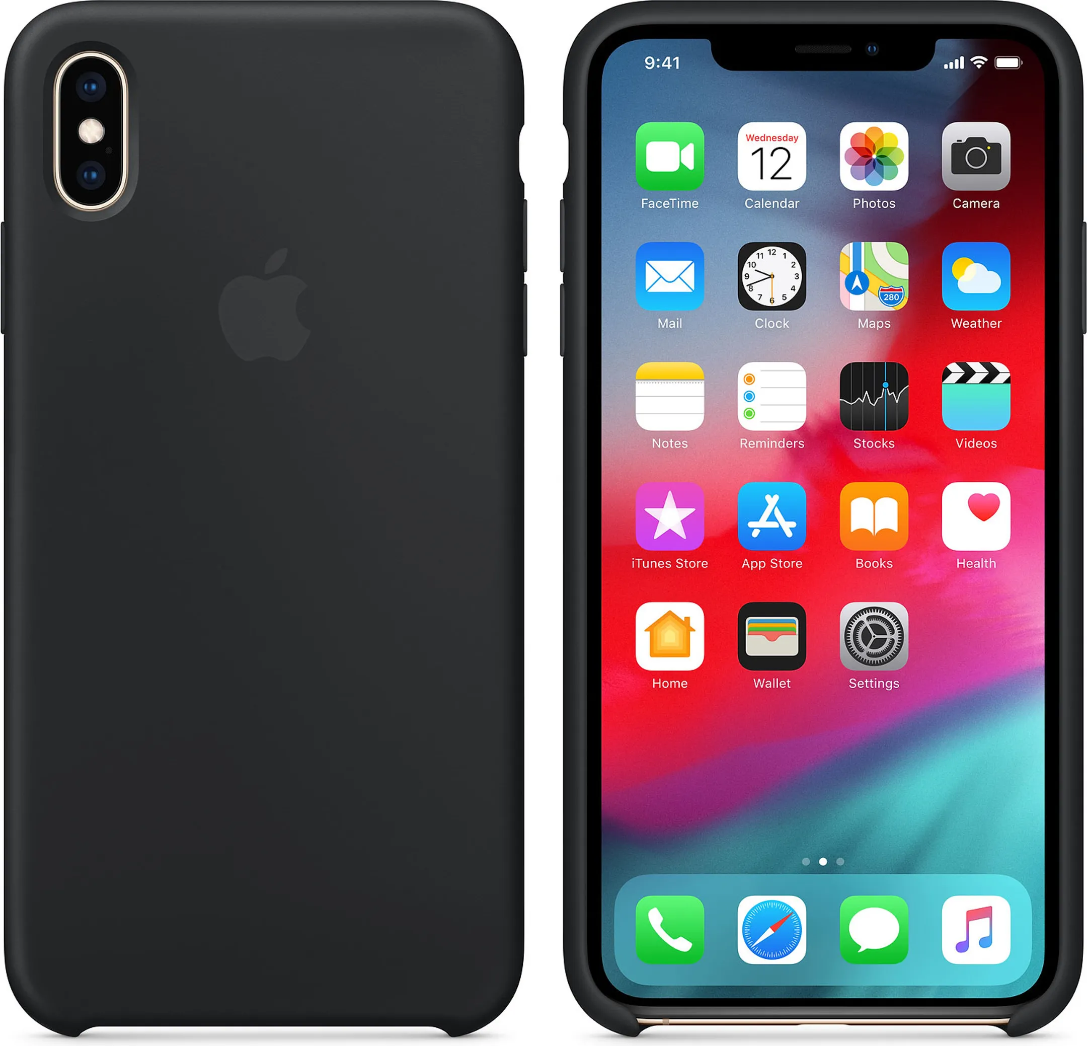 Apple Coque en silicone pour iPhone Xs Max - Noir - MRWE2ZM/A image