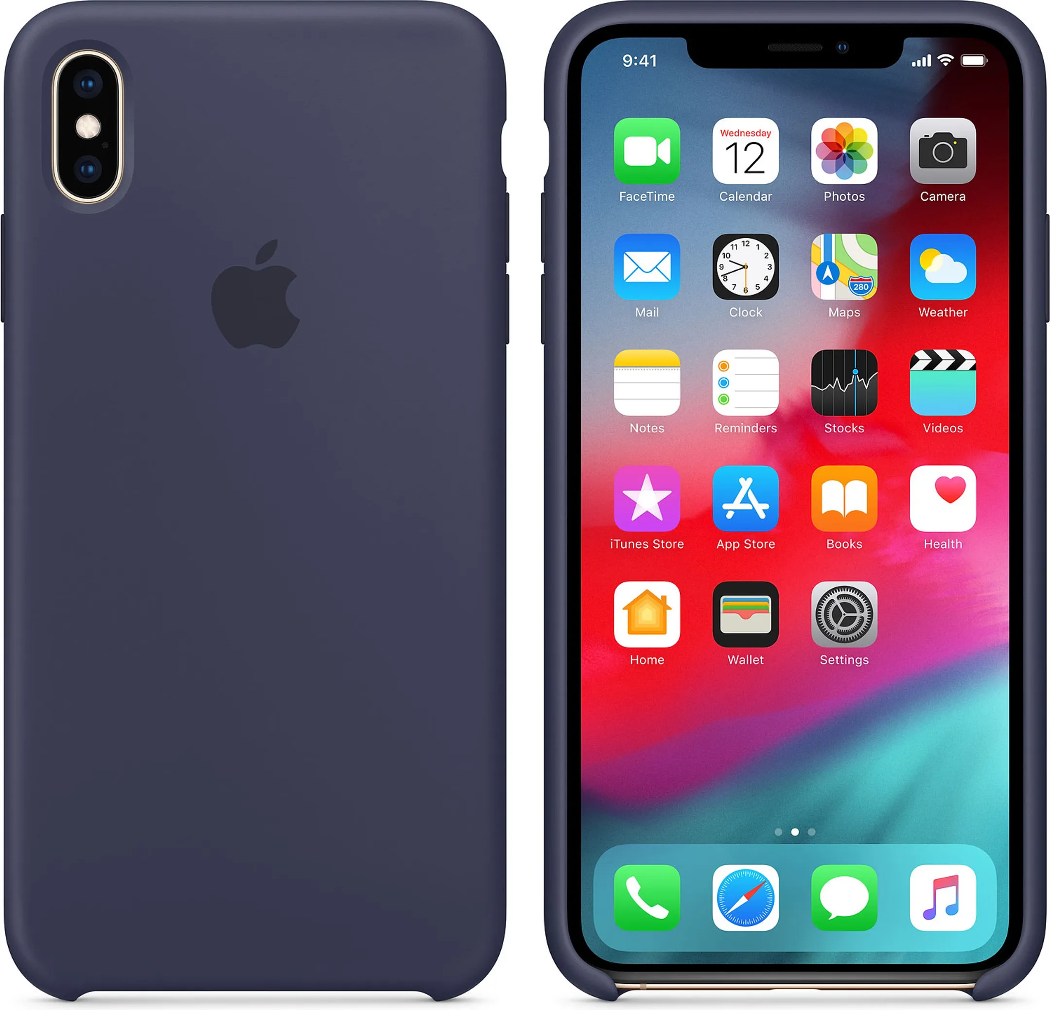 Apple Siliconenhoesje voor iPhone Xs Max - Middernachtblauw - MRWG2ZM/A image