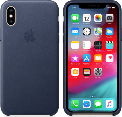 Apple Leren Hoesje Voor Iphone Xs Middernachtblauw Mrwn2Zma apple kopen in de aanbieding
