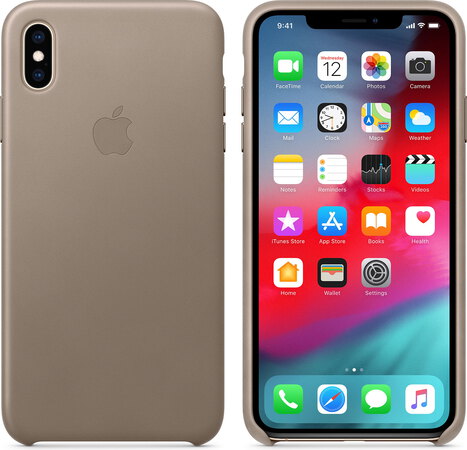 Apple Leren Hoesje Voor Iphone Xs Max Taupe Mrwr2Zma apple kopen in de aanbieding
