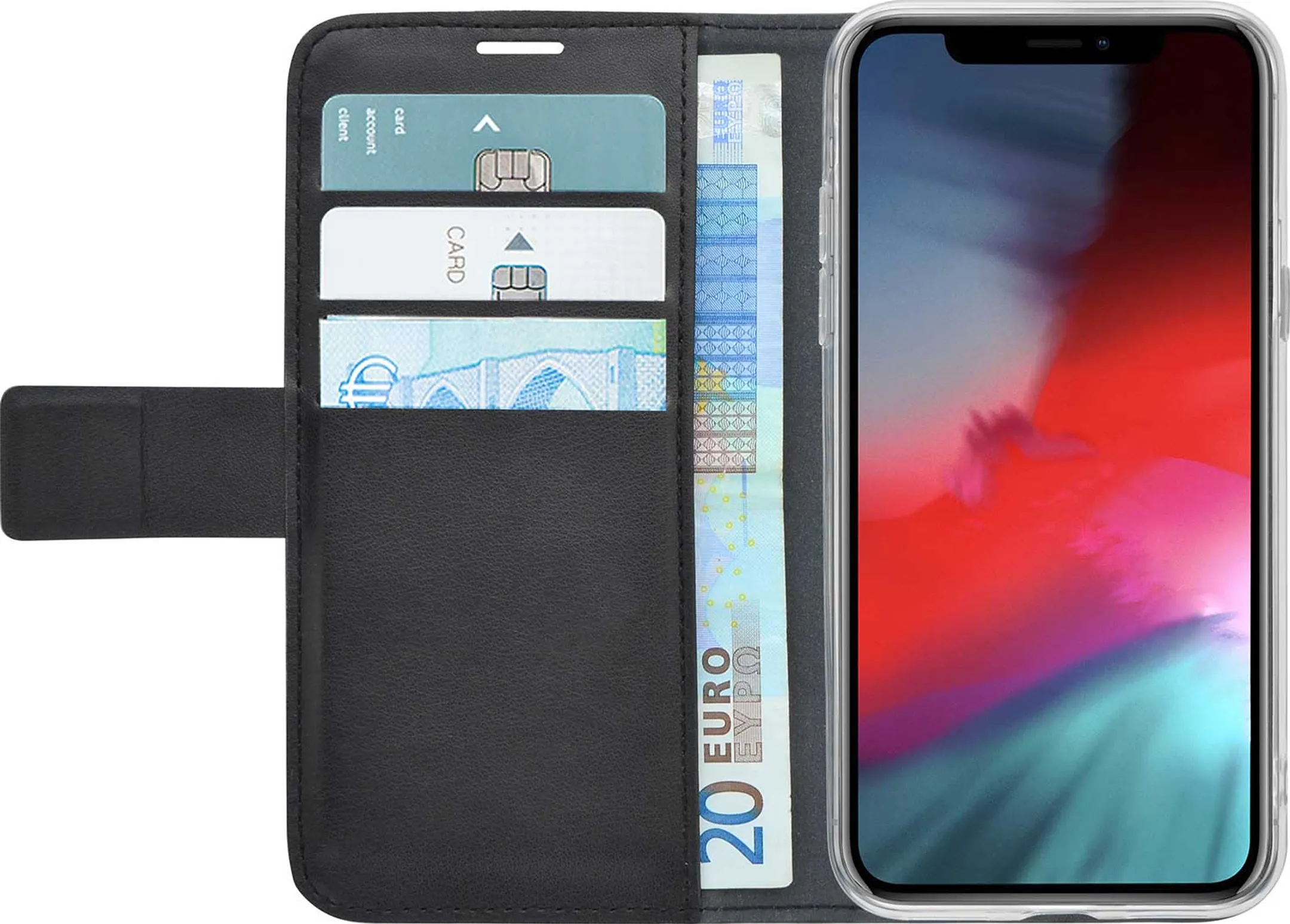 Walletcover voor iPhone Xs Max - Zwart