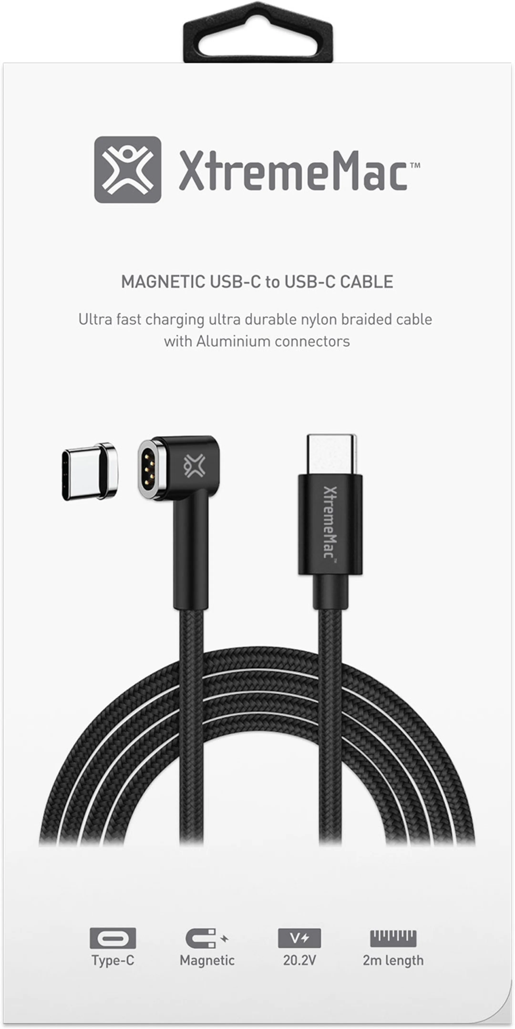 Xtrememac Haakse magnetische USB C-kabel - 2 m image