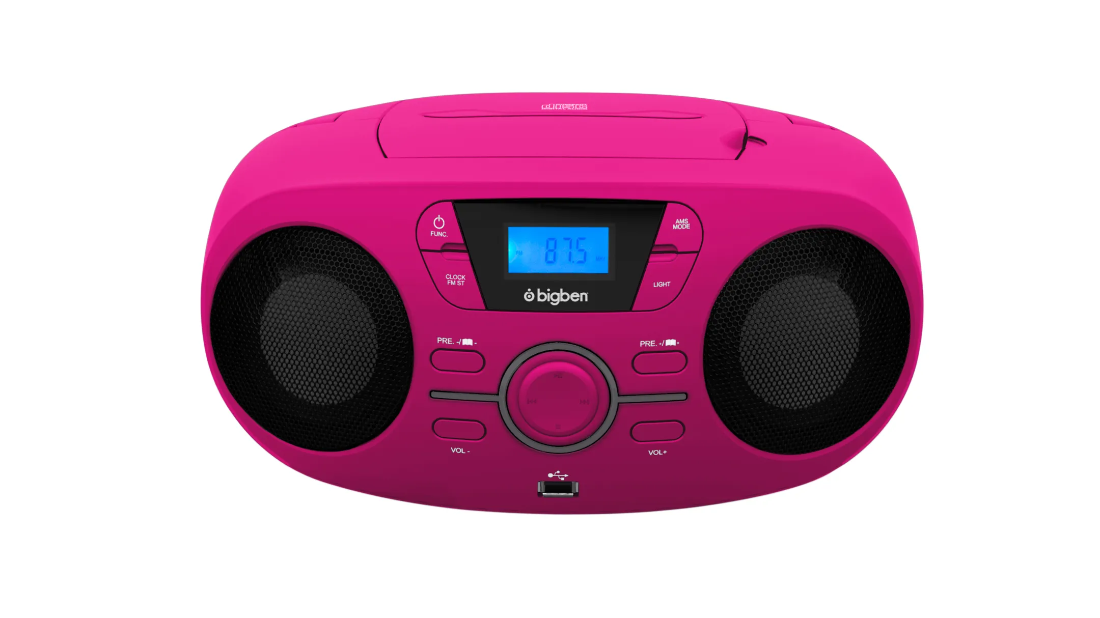 BigBen Radio FM portable avec lecteur de CD - CD61RUSB - Rose image