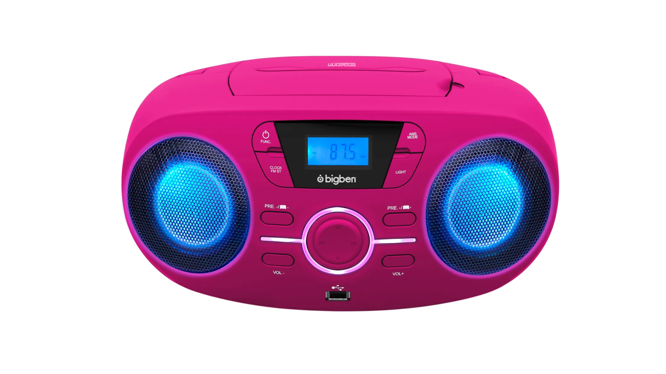 BigBen Radio FM portable avec lecteur de CD - CD61RUSB - Rose image