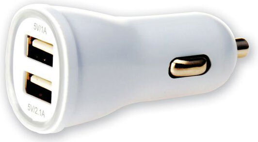 Autolader 2 x USB 2.0 - Wit