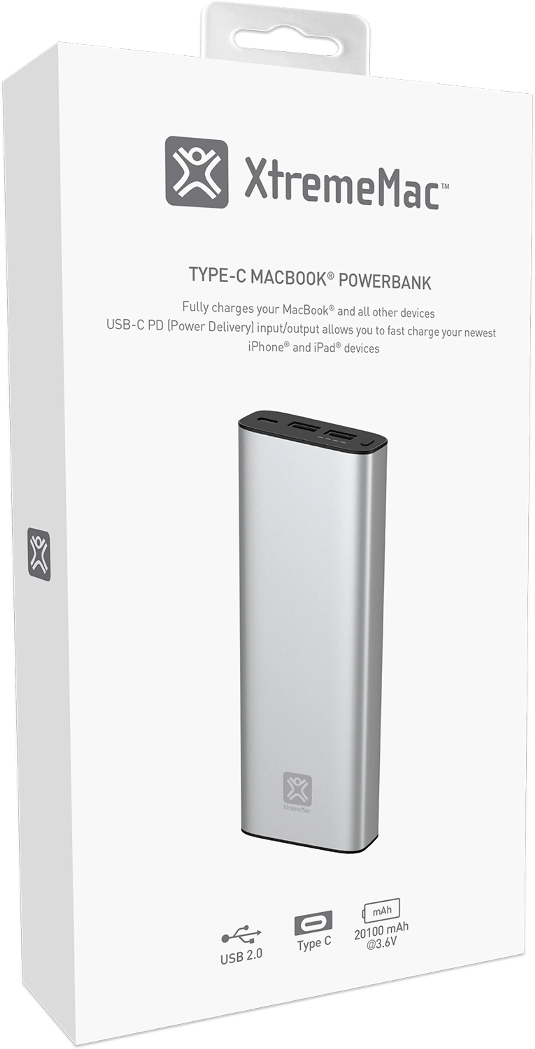 Xtrememac Powerbank MacBook - 20.100 mAh - Zilver image