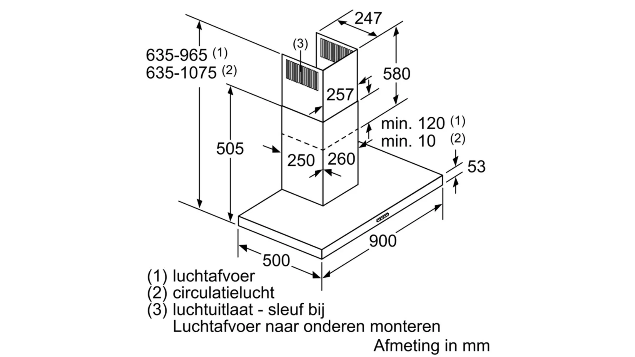 Siemens Hotte décorative LC96BHM50 Box-Design image