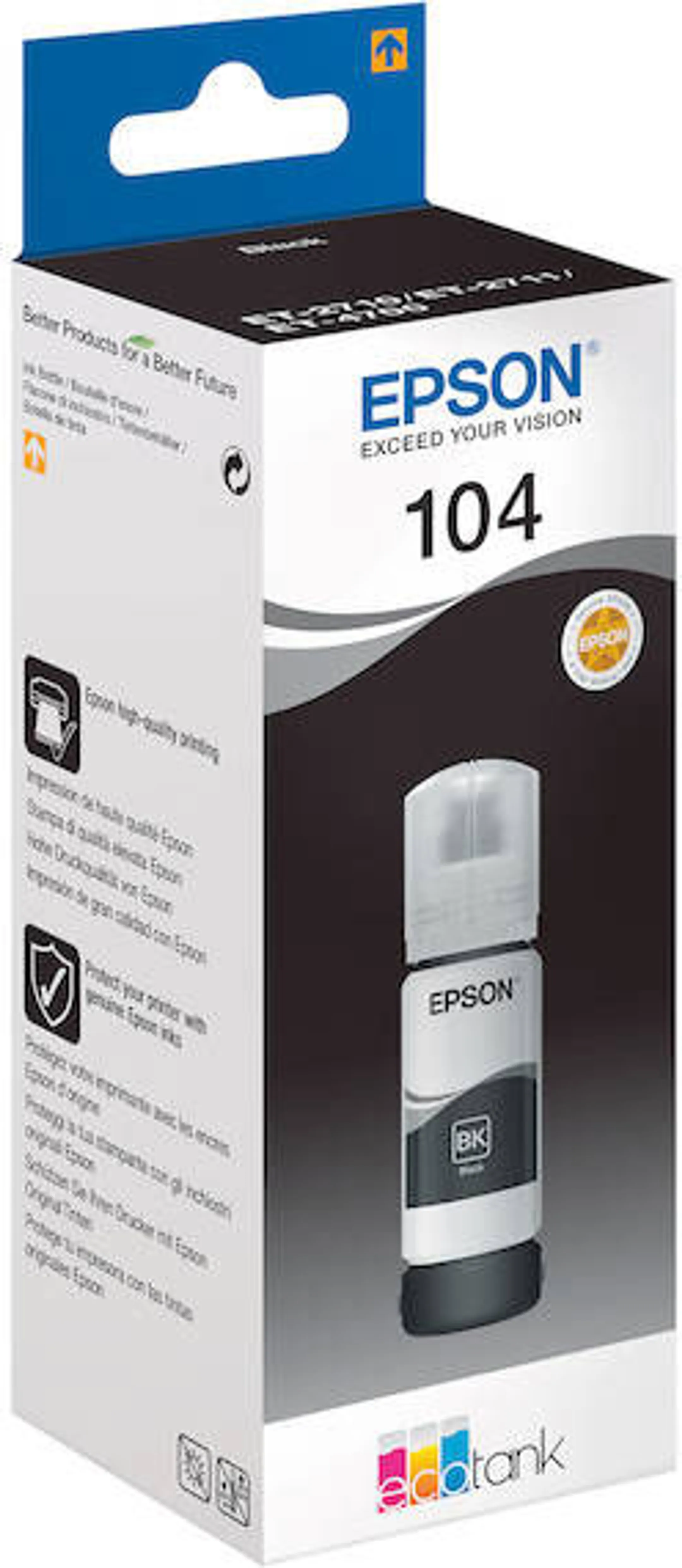 Epson EcoTank-fles 104 - 65 ml. - Zwart image