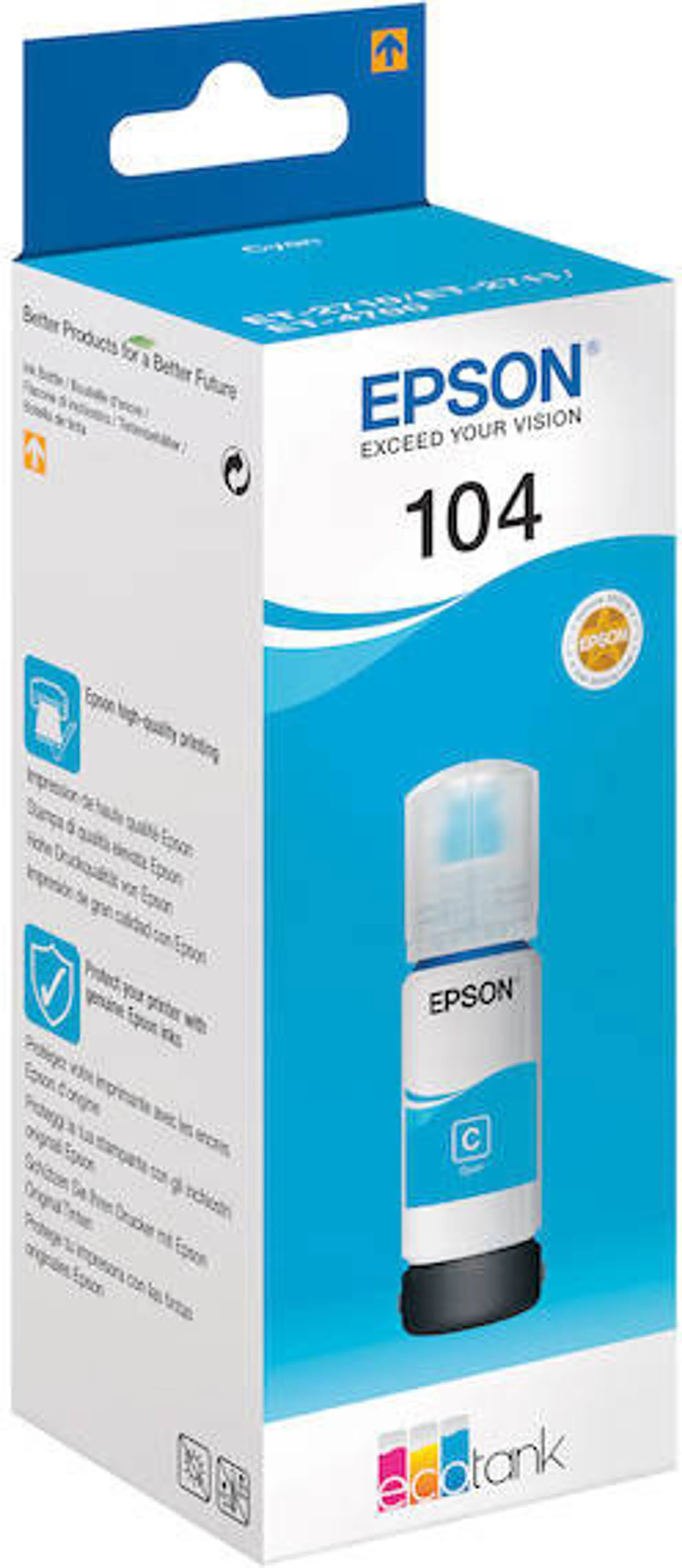 Epson EcoTank-fles 104 - 65 ml. - Cyaan image