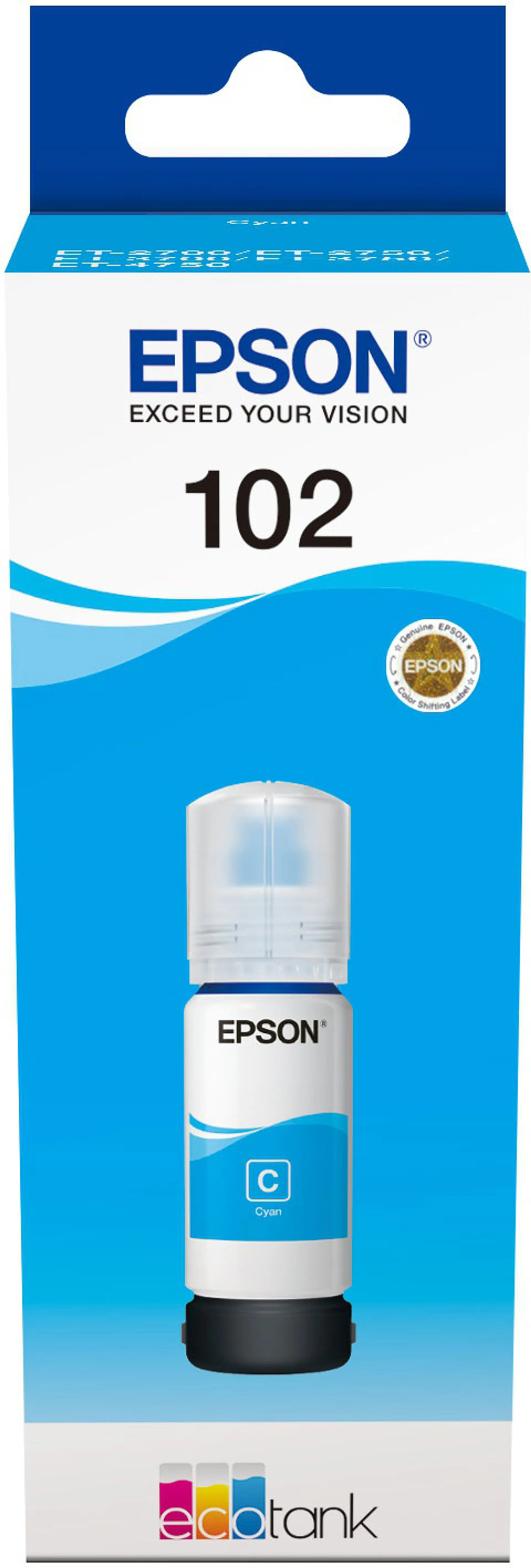 Epson Bouteille EcoTank 102 - 70 ml. - Cyan image