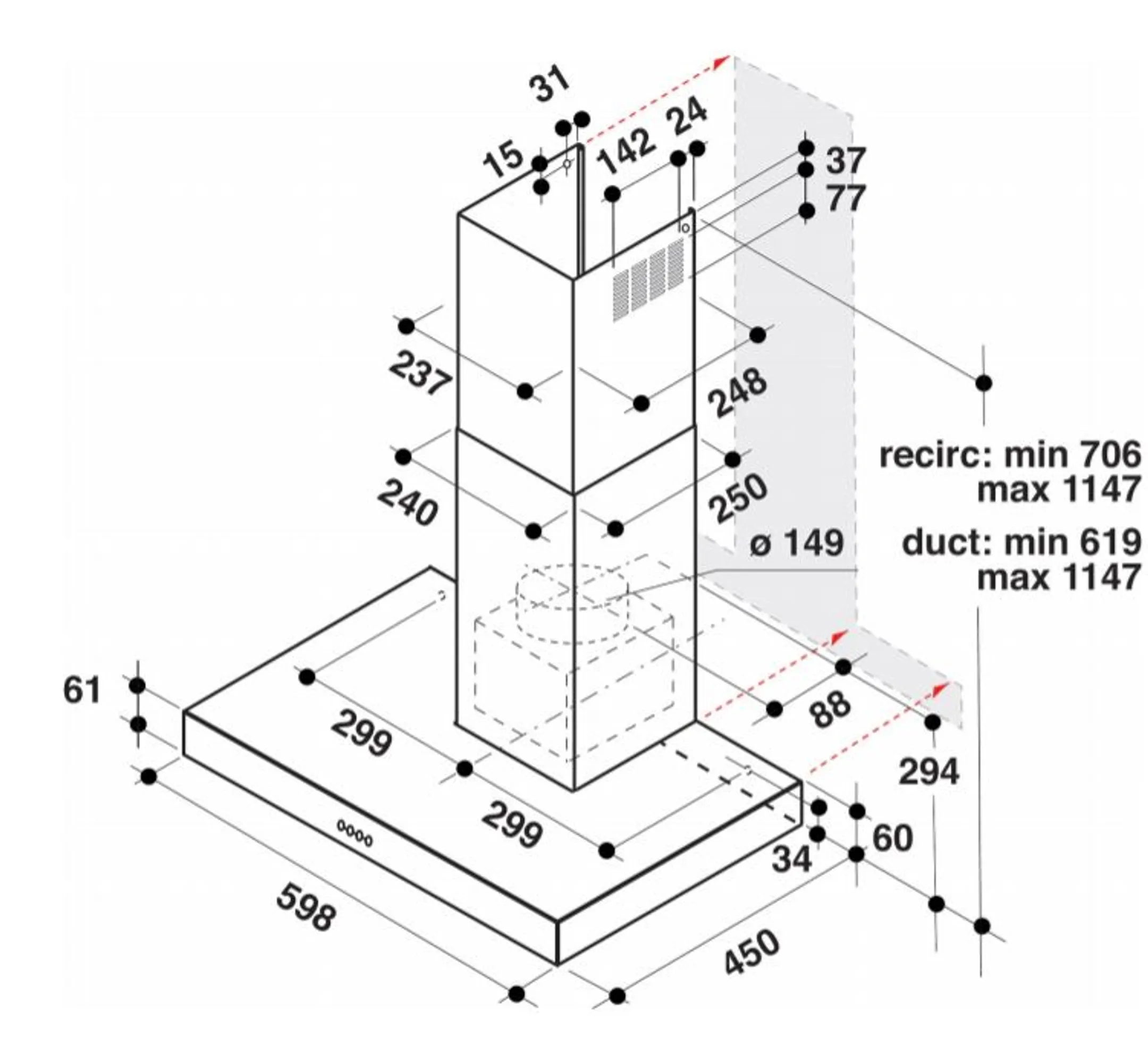 Whirlpool Schouwdampkap AKR 558/3 IX image