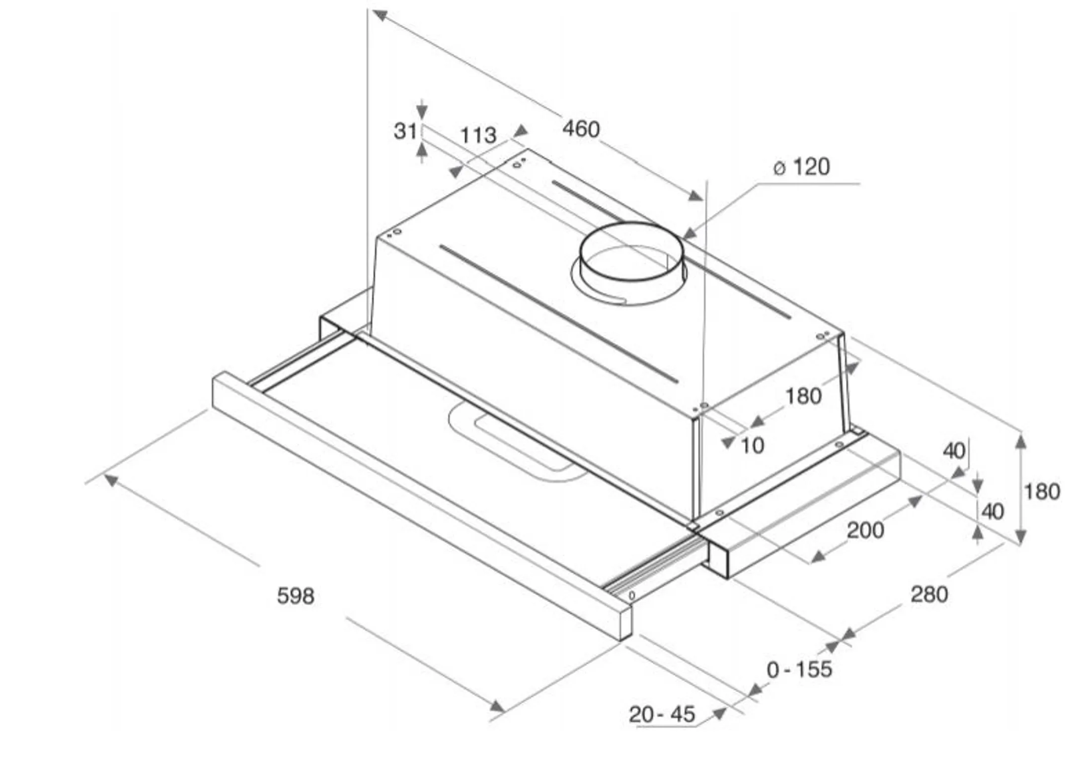 Whirlpool Telescopische dampkap AKR 749/1 WH image