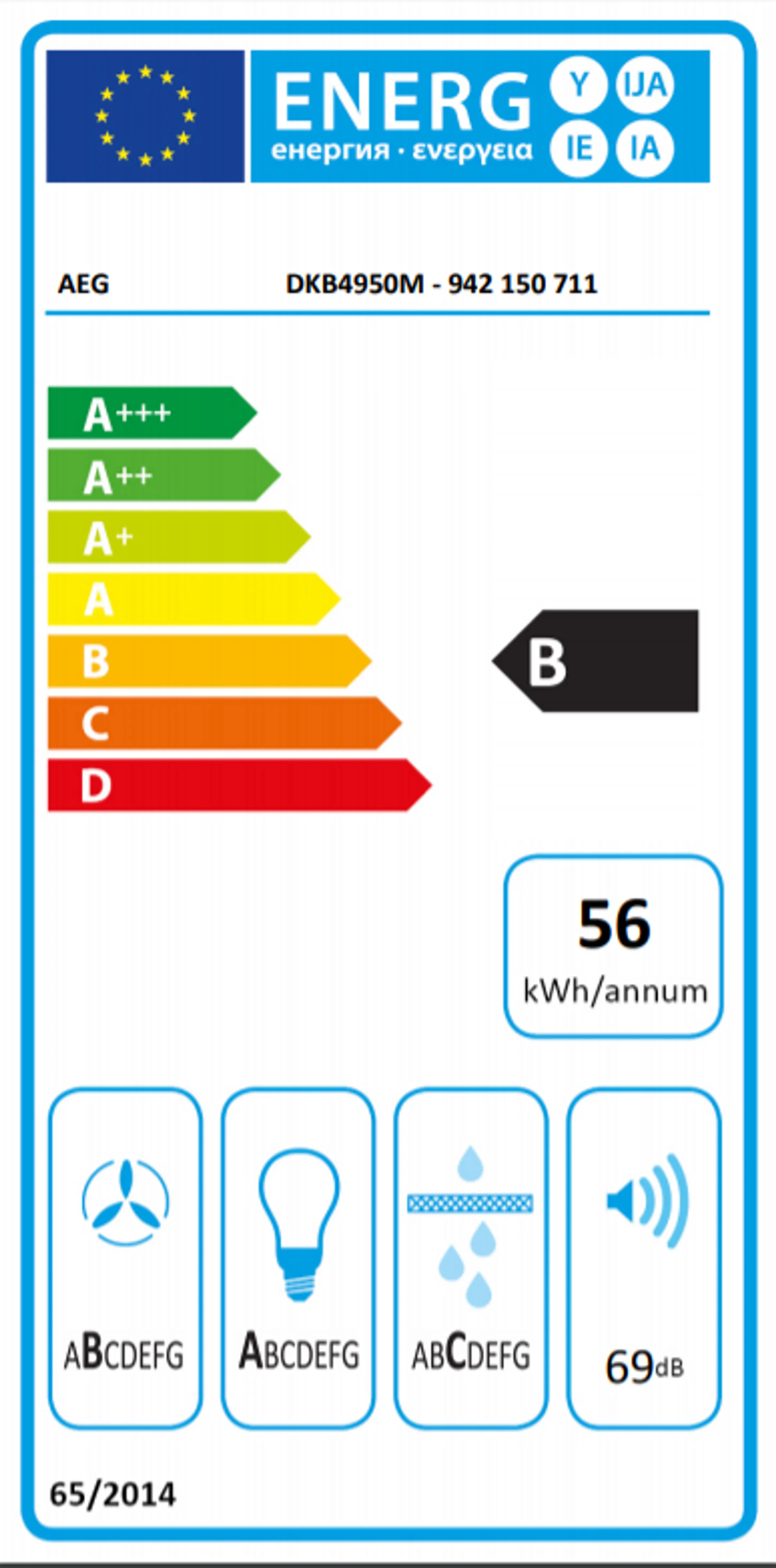 AEG Hotte cheminée DKB4950M image