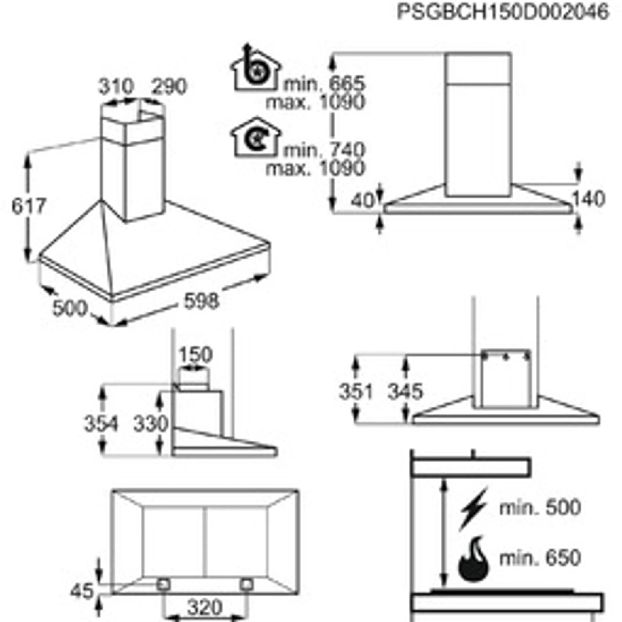 AEG Hotte cheminée DKB4650M image