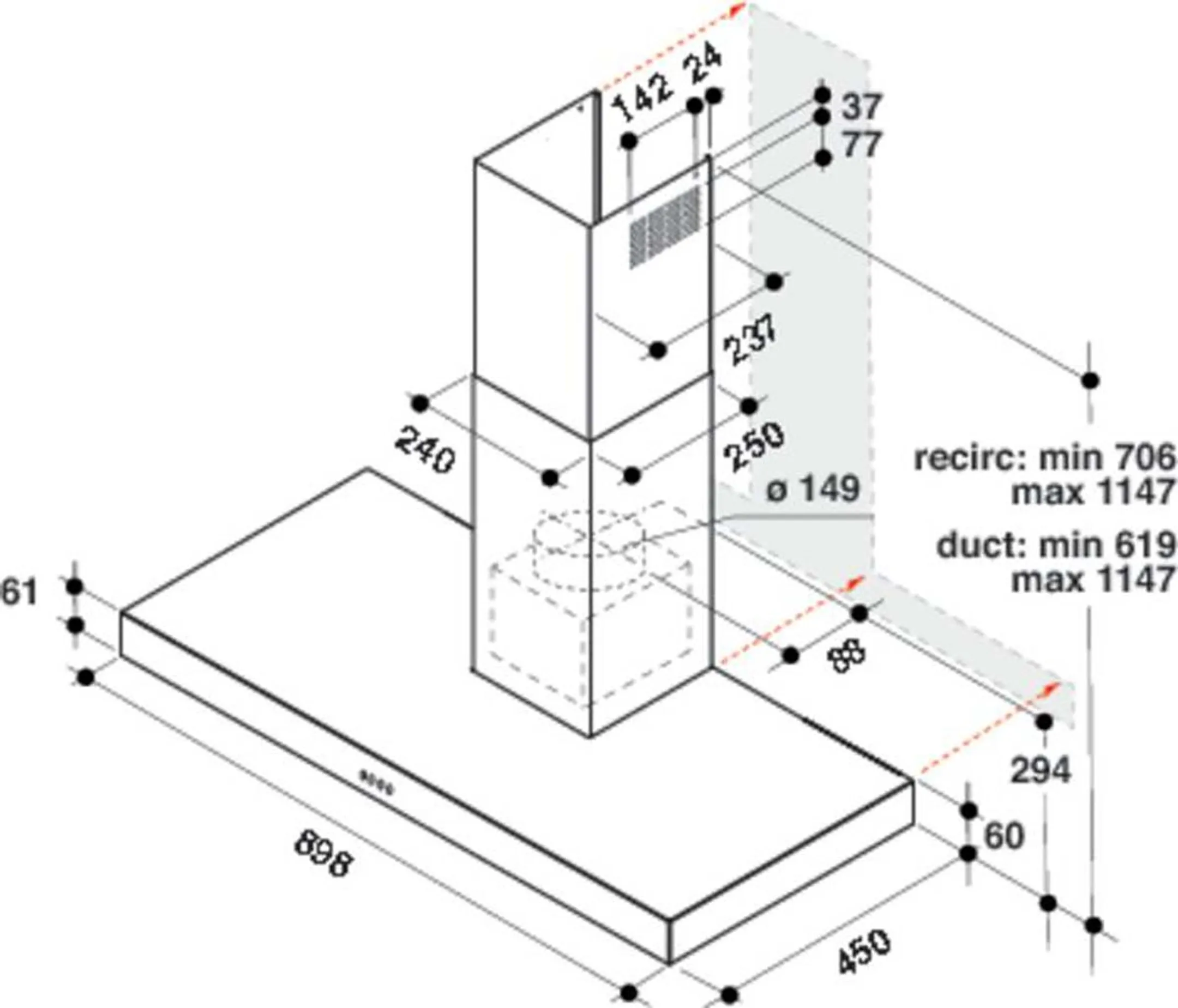 Whirlpool Hotte décorative AKR 559 3 IX image