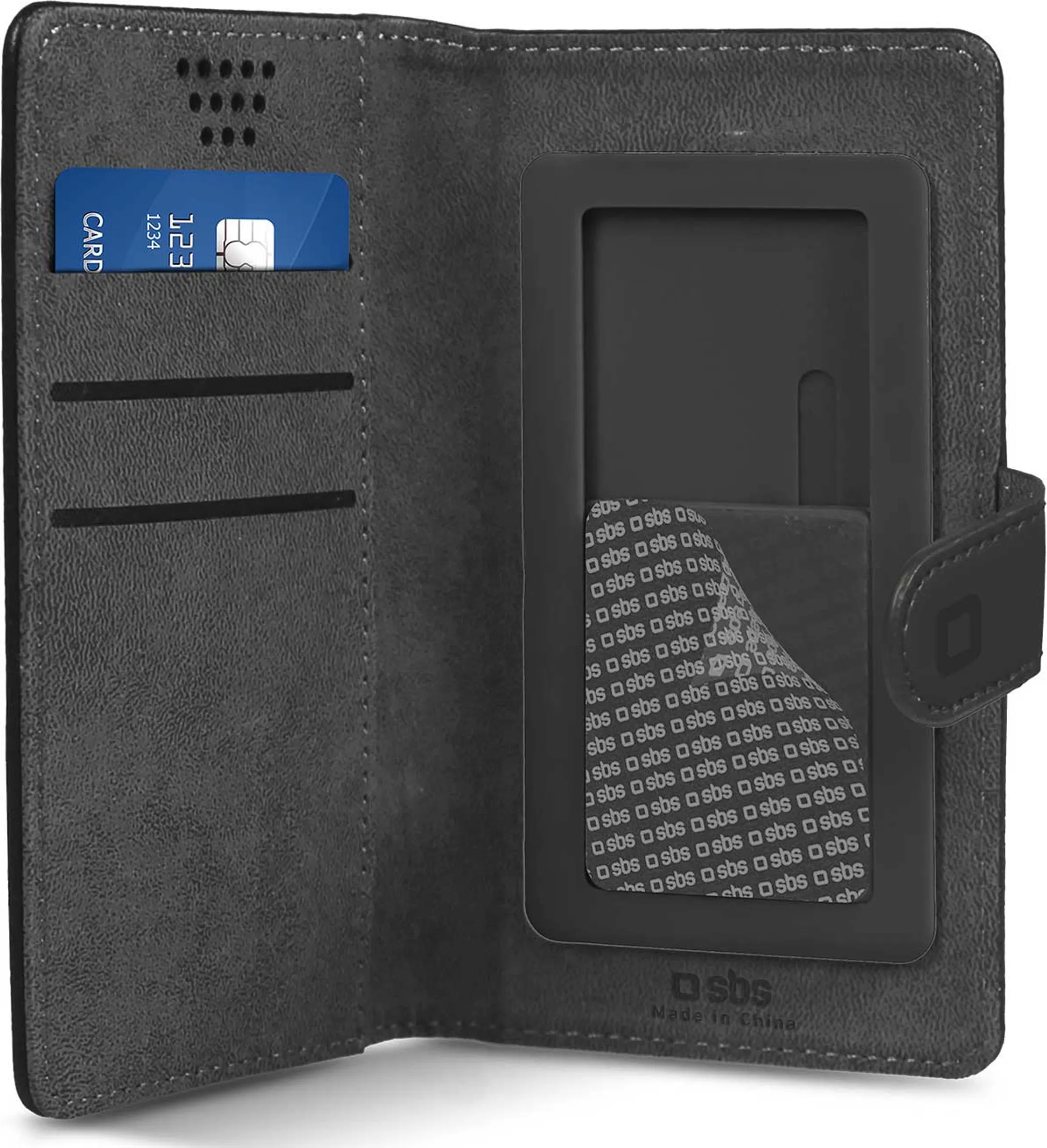 SBS Bookcover Slider voor 5" smartphones - Zwart image