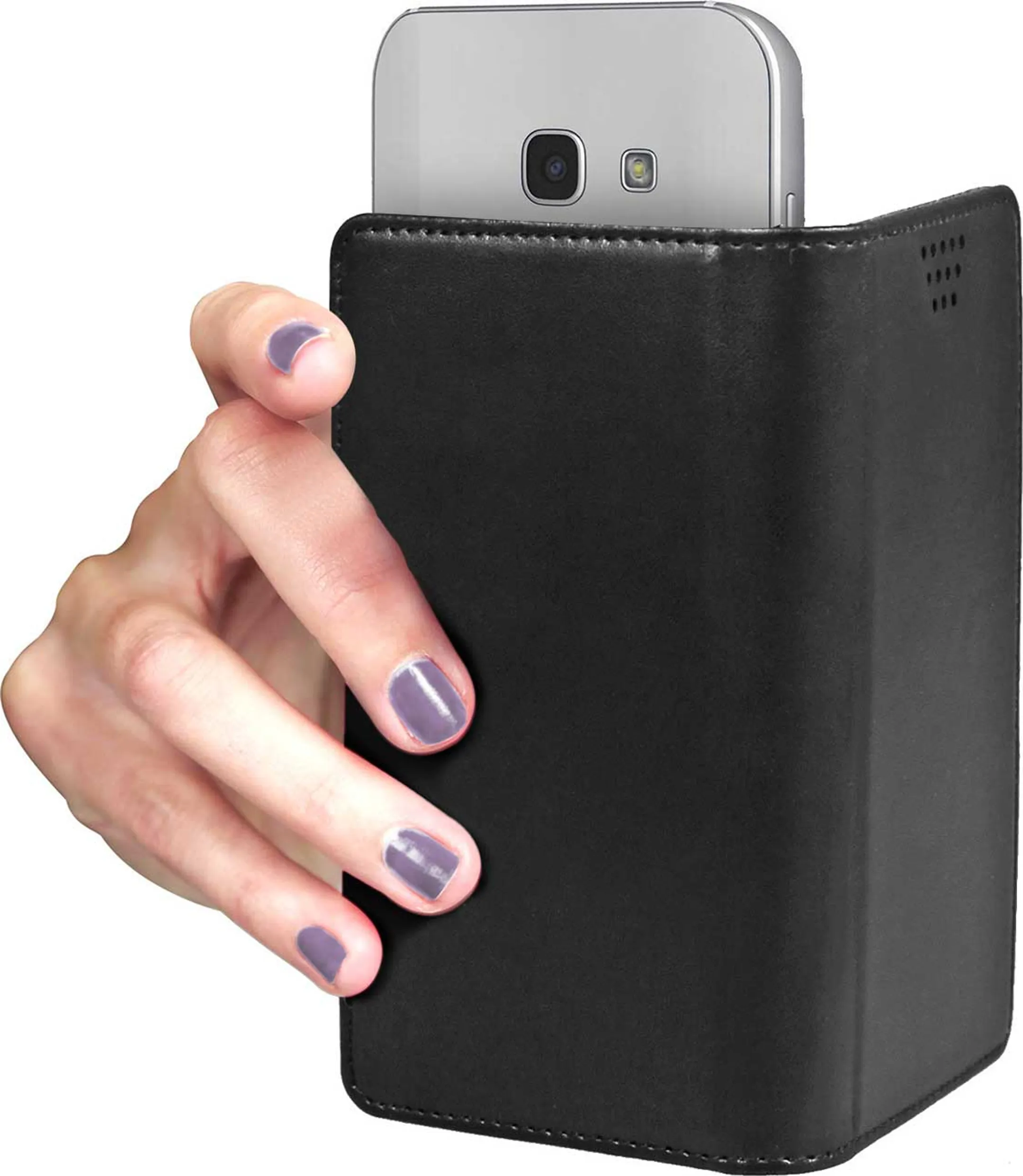 SBS Bookcover Slider voor 5" smartphones - Zwart image