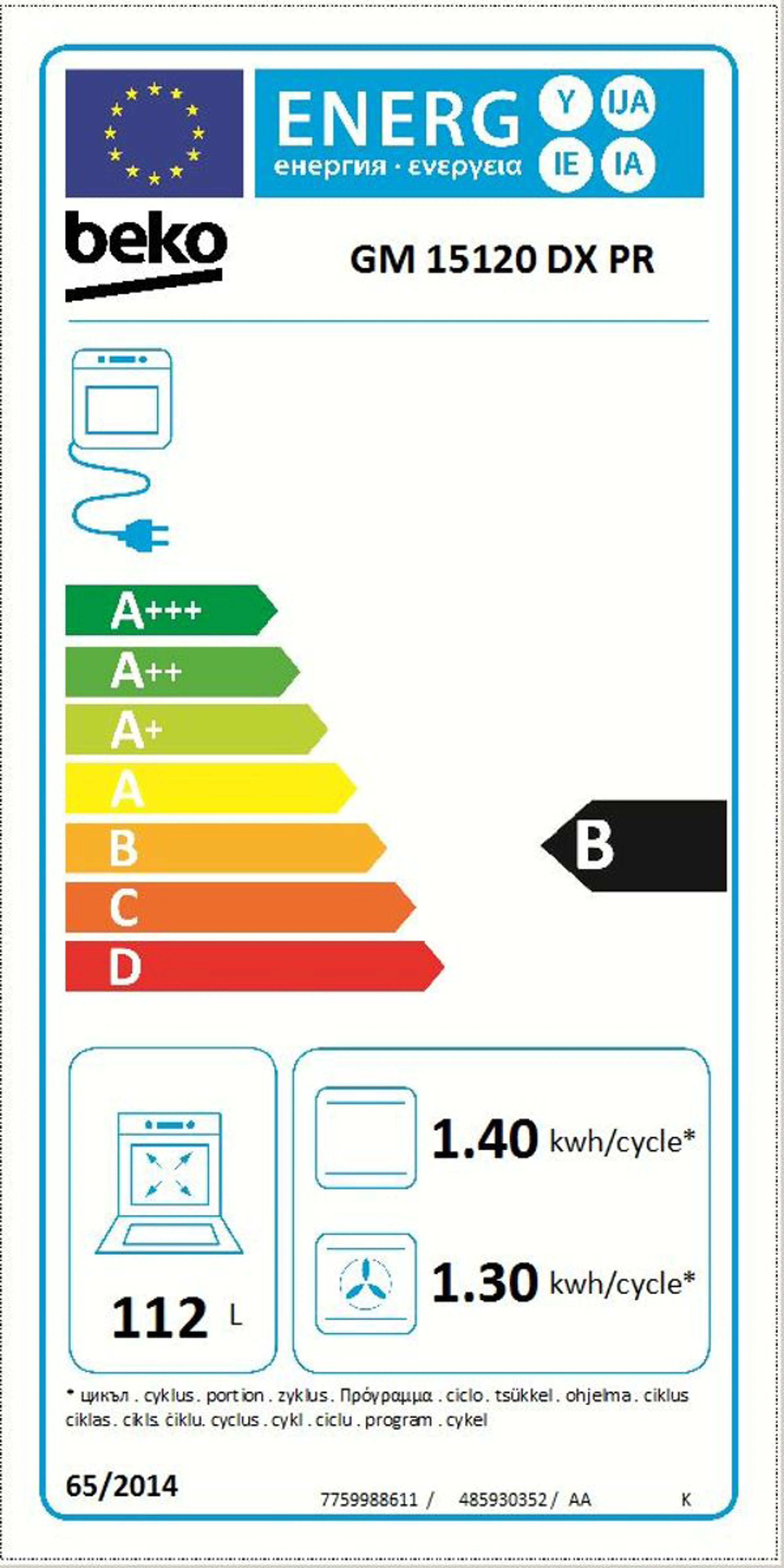 Beko Cuisinière GG15120DXPR image