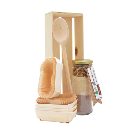 Mini-caissettes à cake en bois - 4 pièces