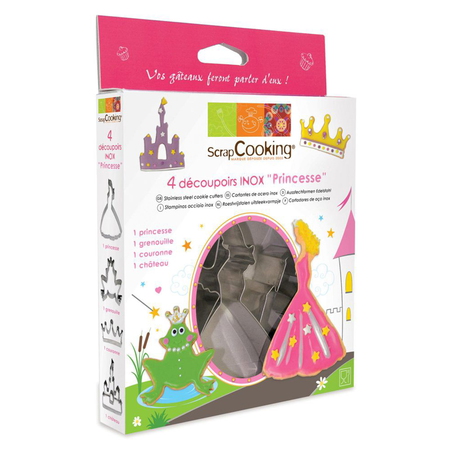 Uitsteekvormen Prinses - 4 stuks - inox