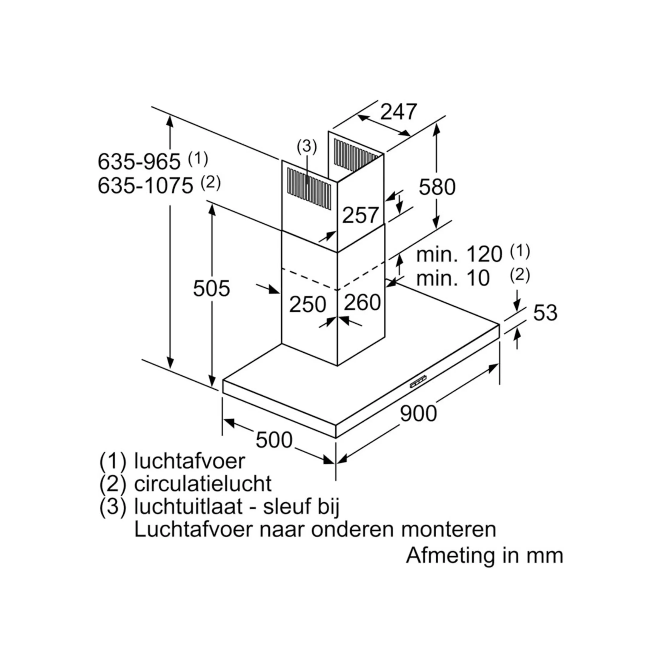 Wanddampkap LC96BBM50 Box-Design
