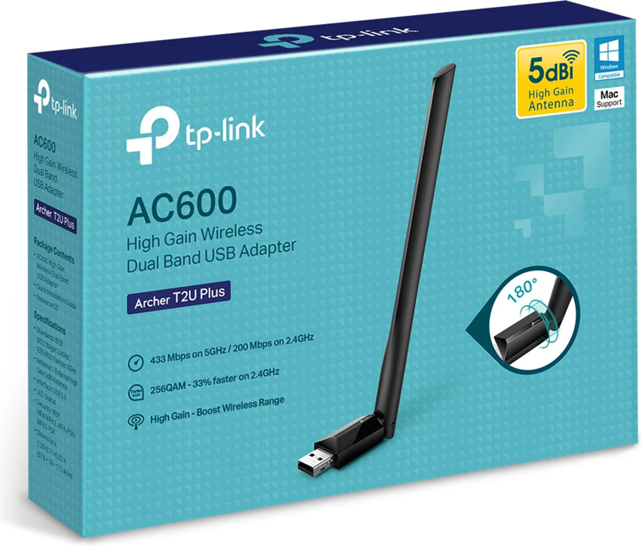 TP Link Adaptateur Wi-Fi Archer T2U Plus - AC600 High Gain image