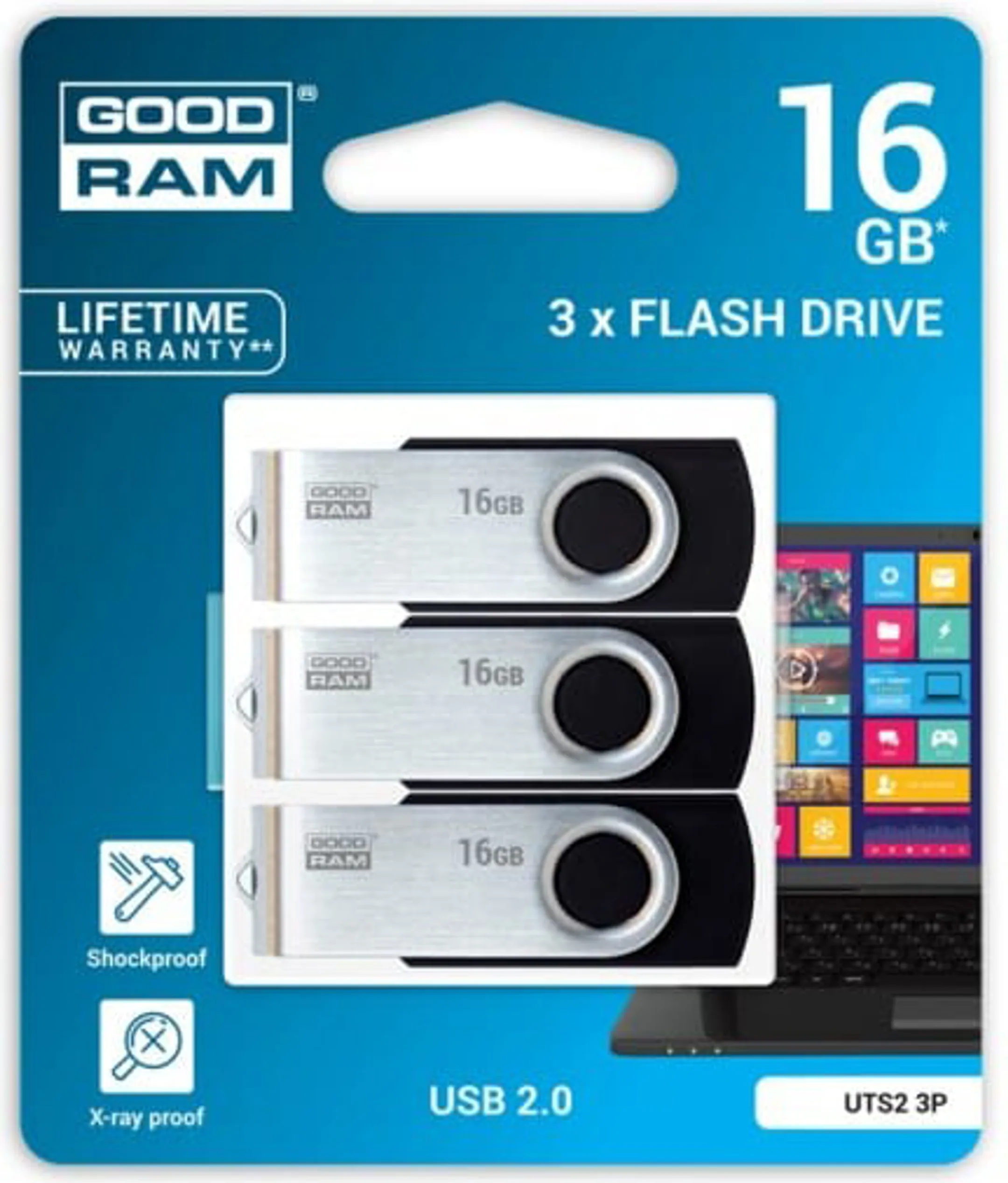 Goodram Twister USB 2.0 (3 pièces) - 16 Go image