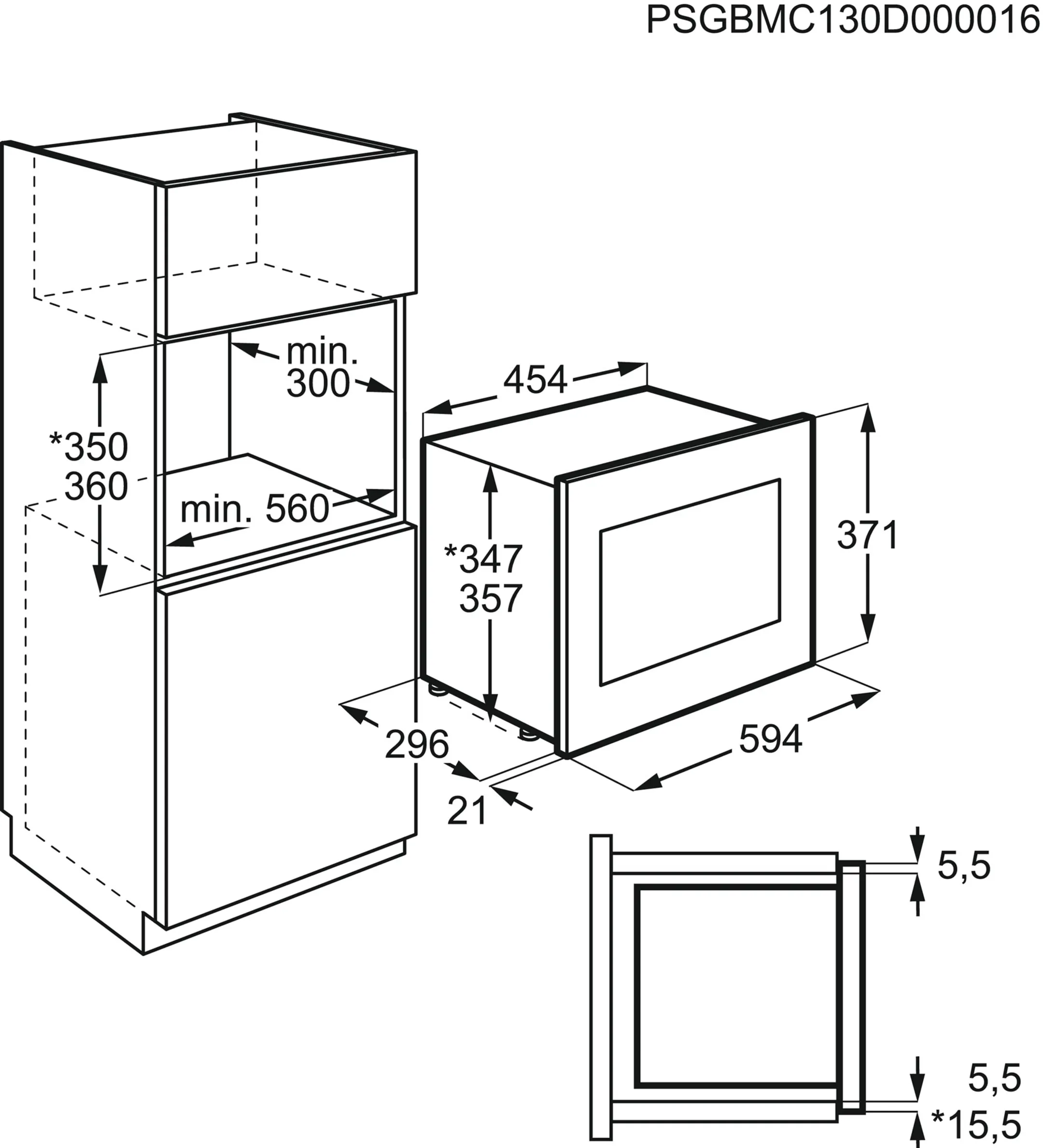 AEG Micro-ondes encastrable MBB1756DEM image