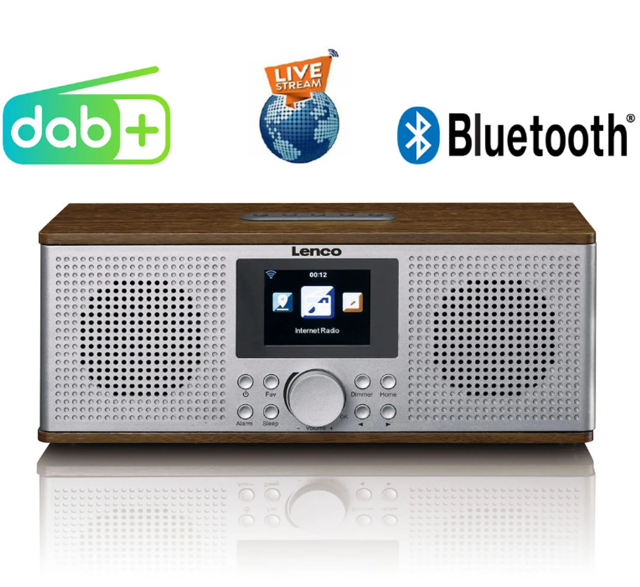 Lenco Internetradio met DAB+ - DIR-170 - Bruin image